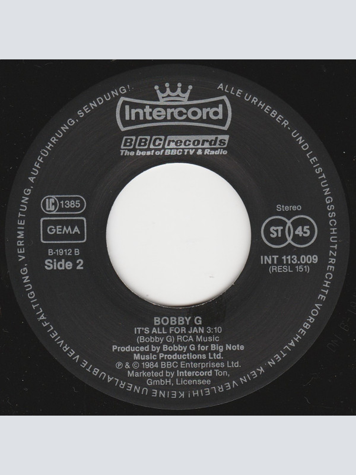 Vinyl / Bobby G - Big Deal