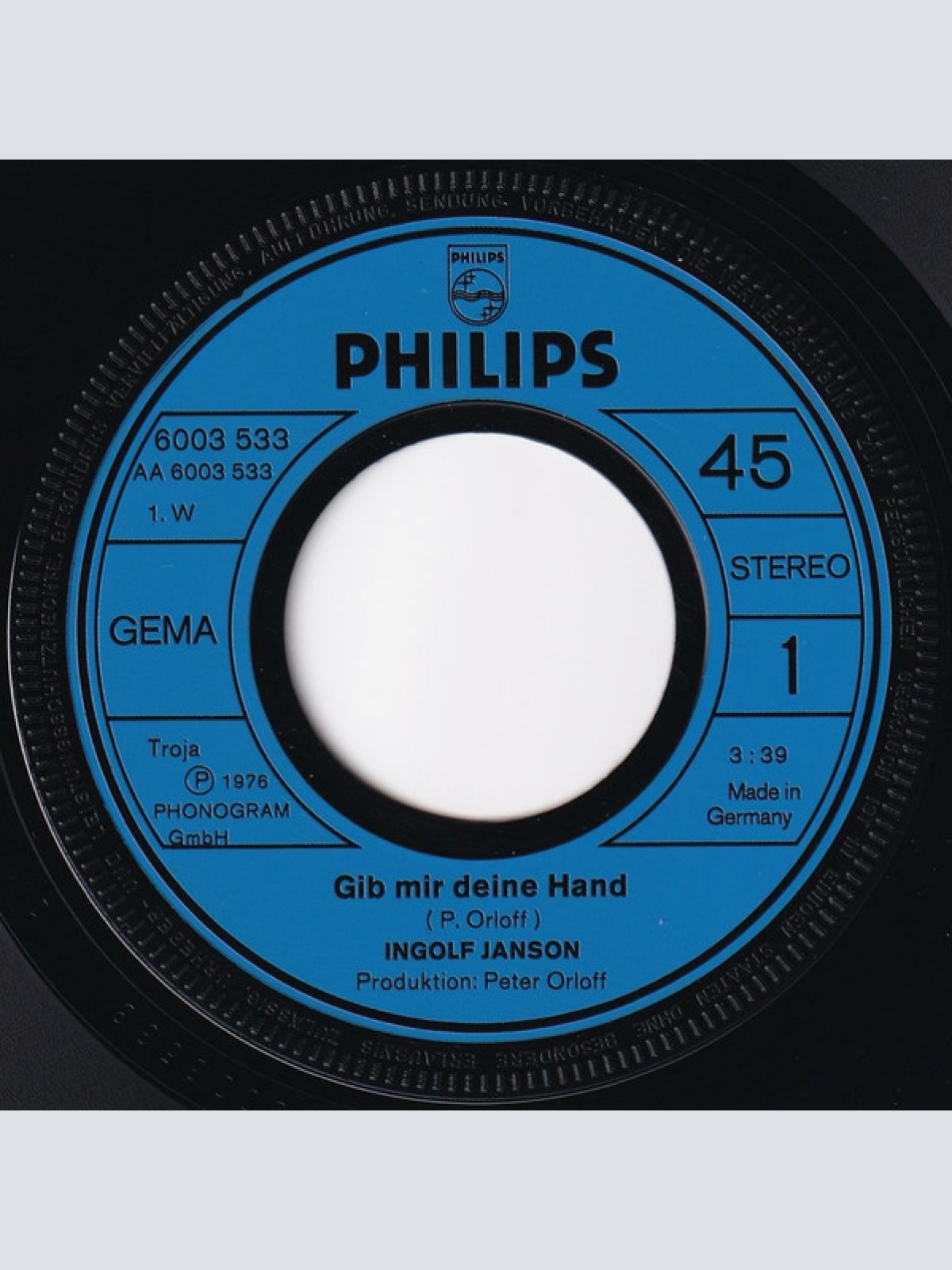 Vinyl / Ingolf Janson - Gib Mir Deine Hand