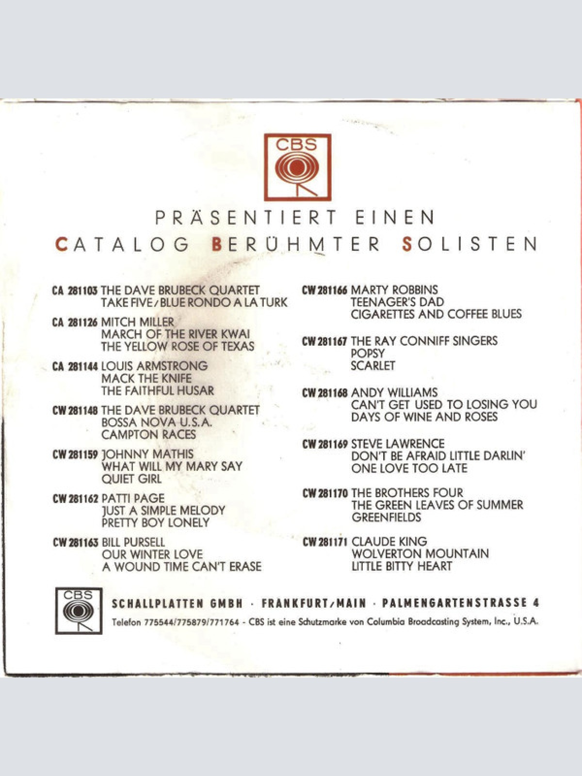 Vinyl / Andy Williams - Can't Get Used To Losing You