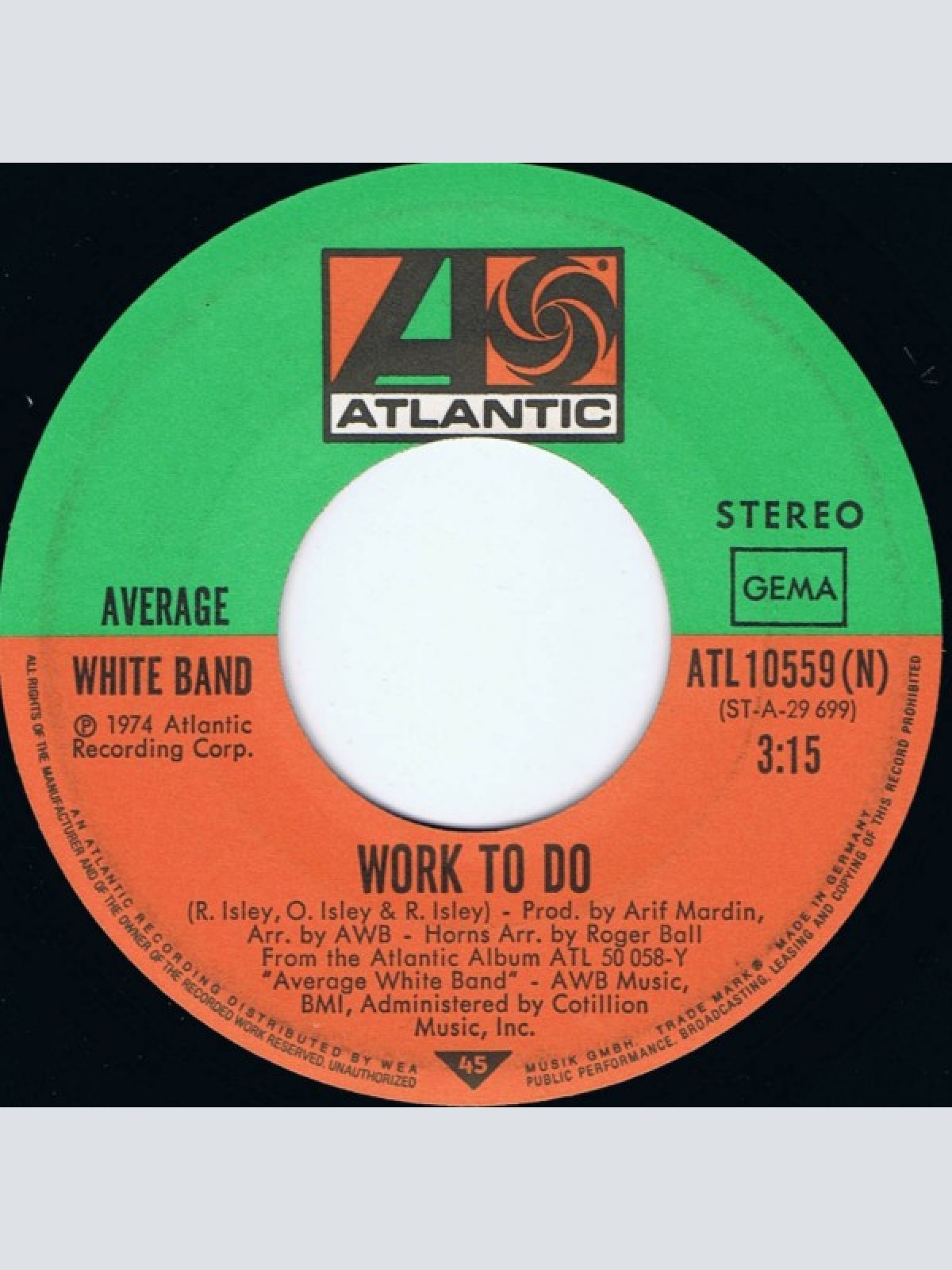 Vinyl / Average White Band - Pick Up The Pieces / Work To Do