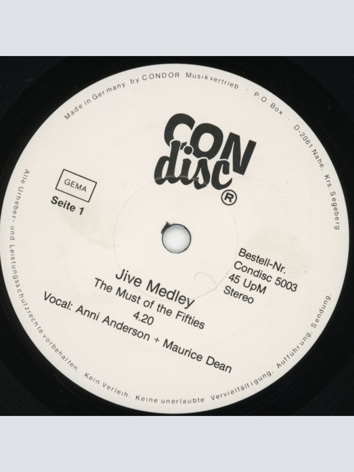 Vinyl / Anni Anderson & Maurice Dean - Jive Medley