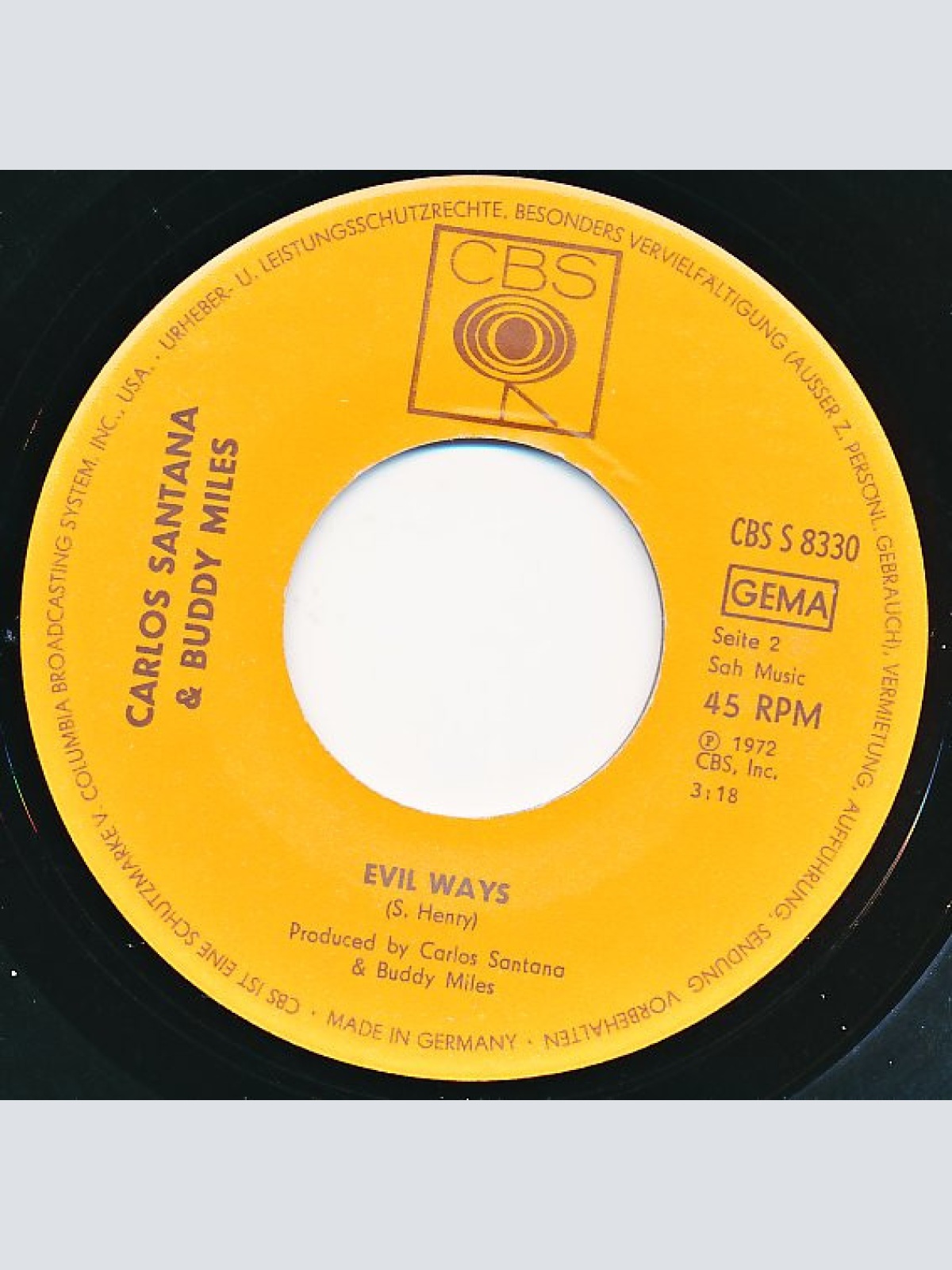 Vinyl / Carlos Santana & Buddy Miles - Them Changes / Evil Ways