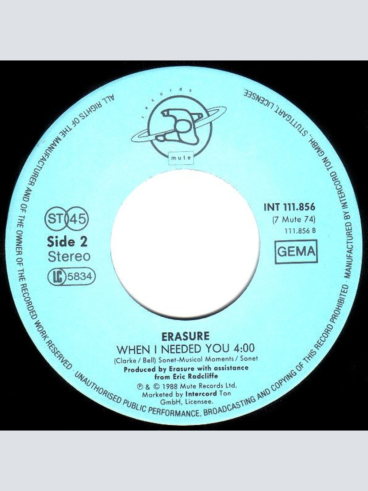 Vinyl / Erasure - Ship Of Fools