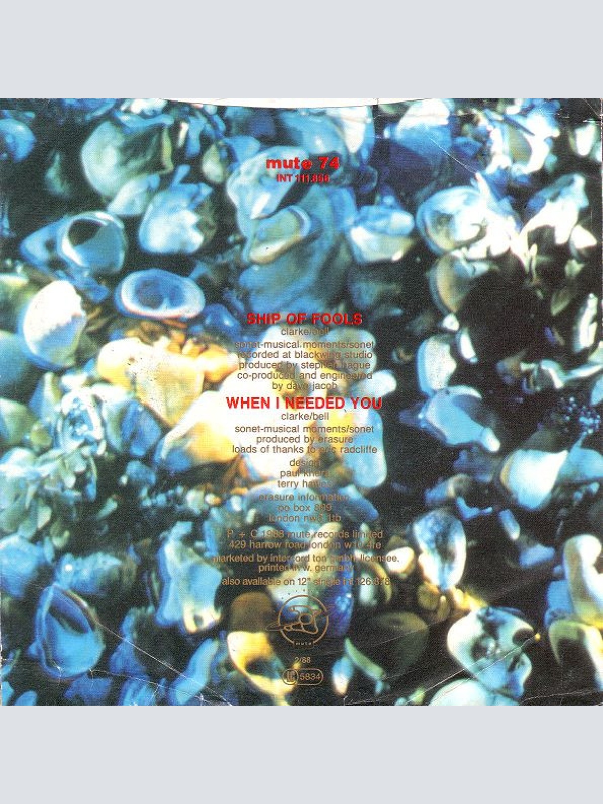 Vinyl / Erasure - Ship Of Fools