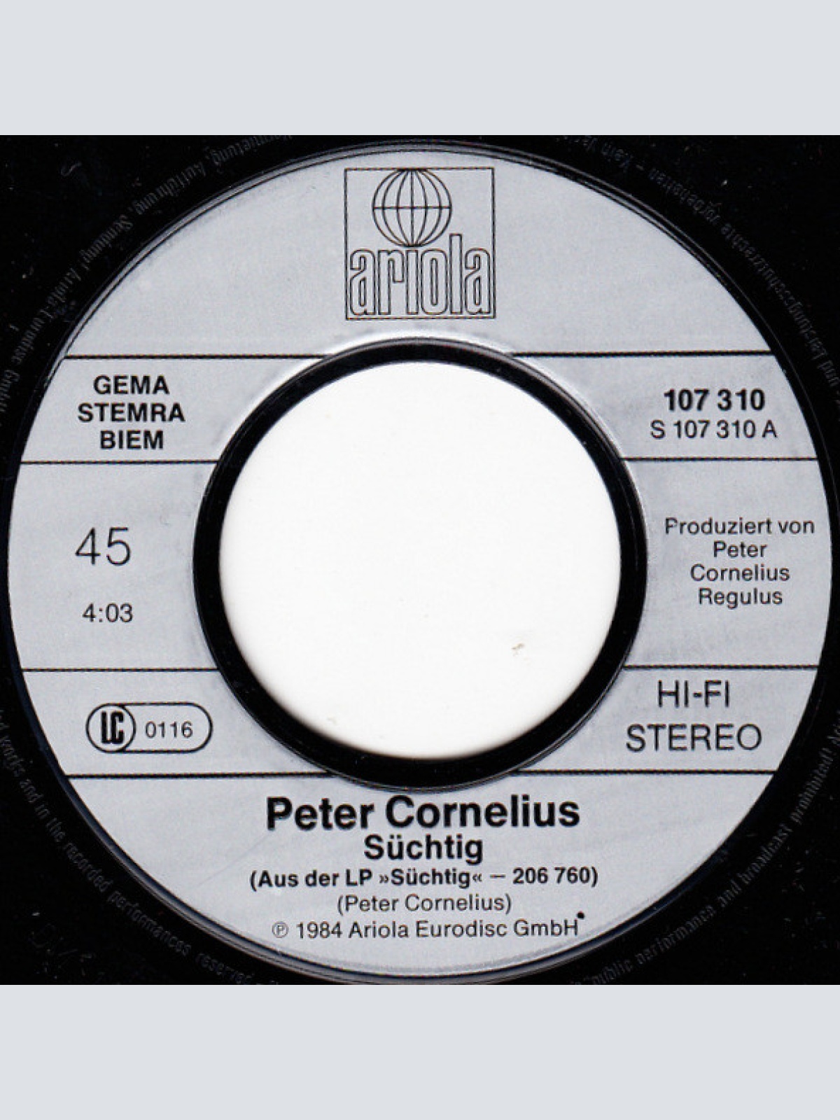 Vinyl / Peter Cornelius - Süchtig