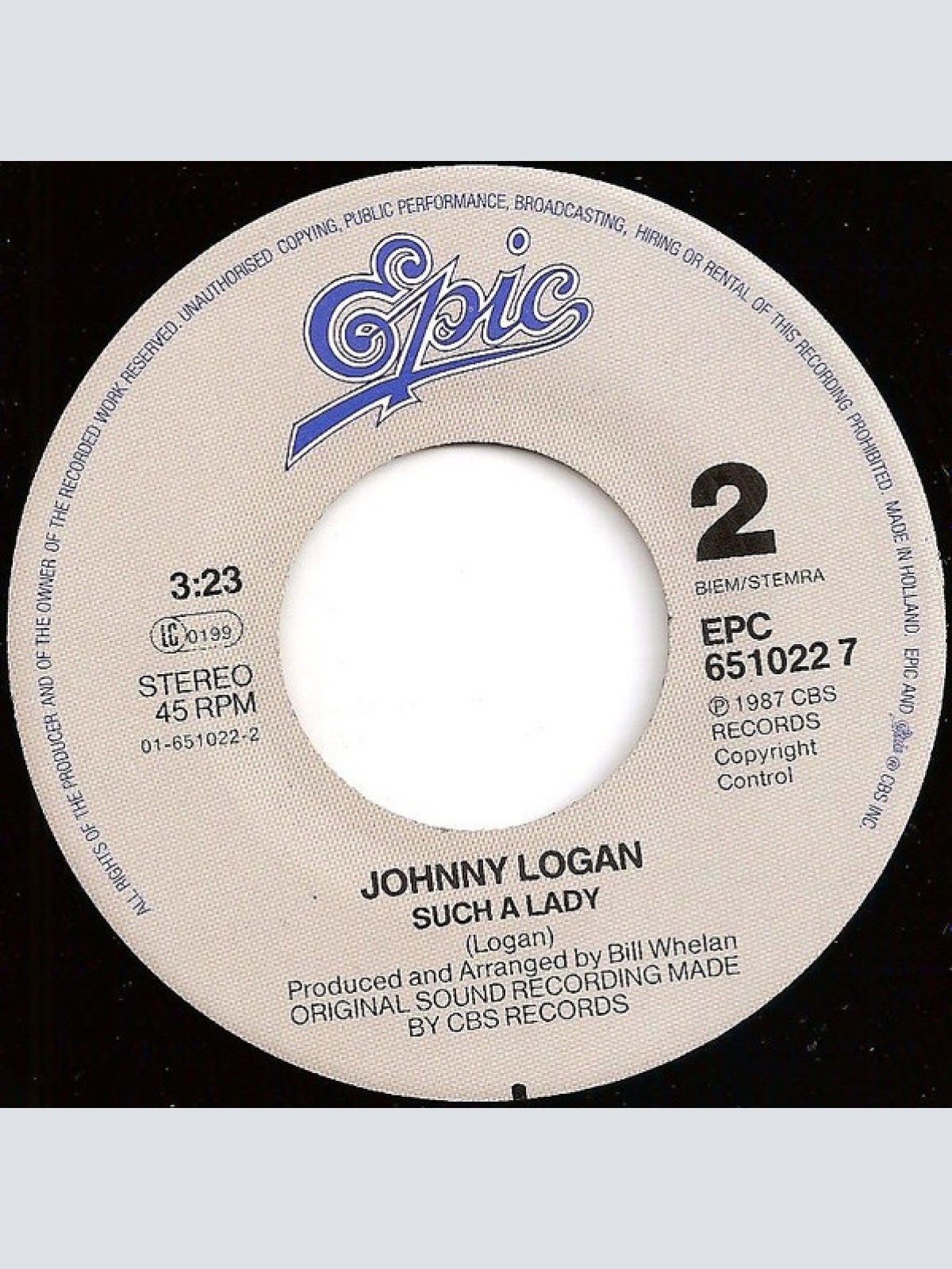 Vinyl / Johnny Logan - I'm Not In Love