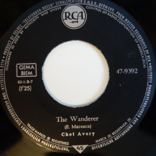 Vinyl / Chet Avery / Timmy Reynolds - The Wanderer / Dear Lady Twist