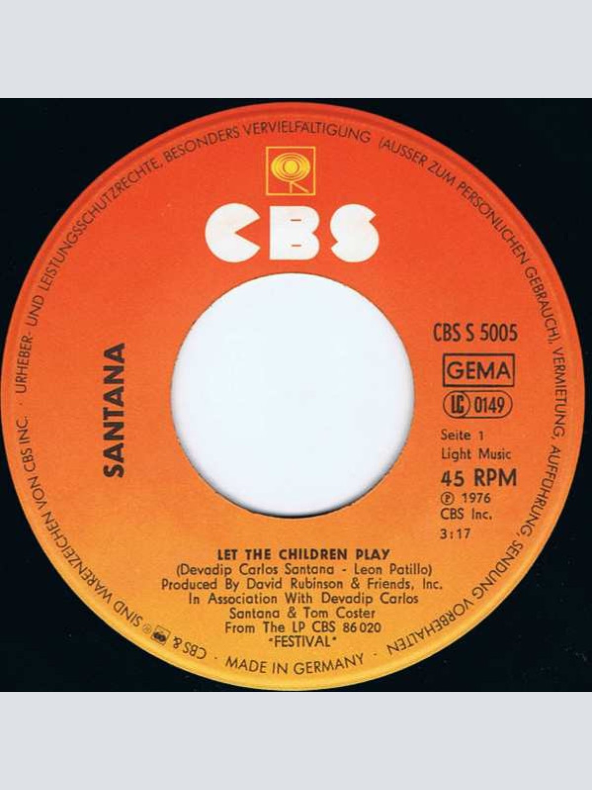 Vinyl / Santana - Let The Children Play