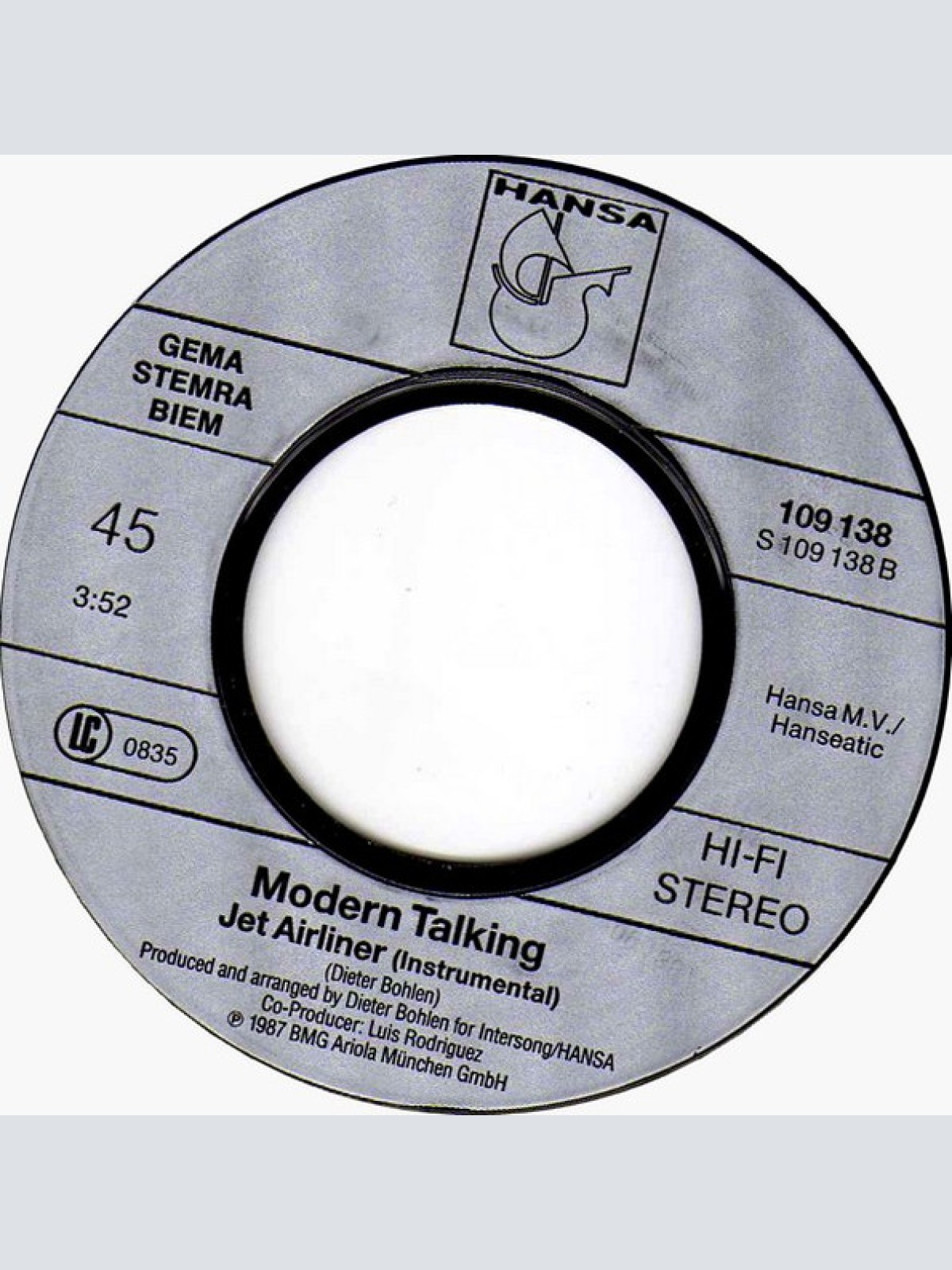 Vinyl / Modern Talking - Jet Airliner