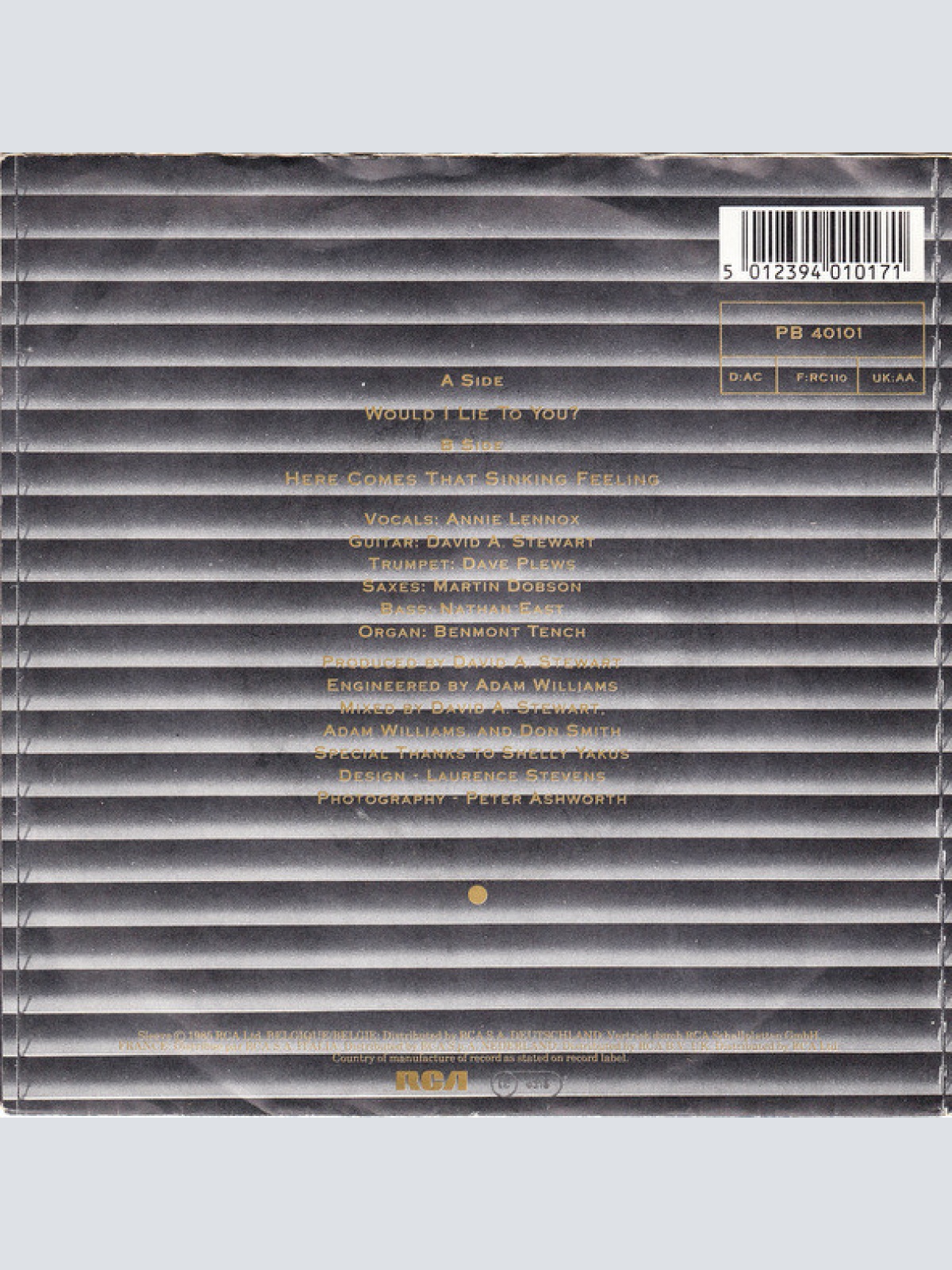 Vinyl / Eurythmics - Would I Lie To You?