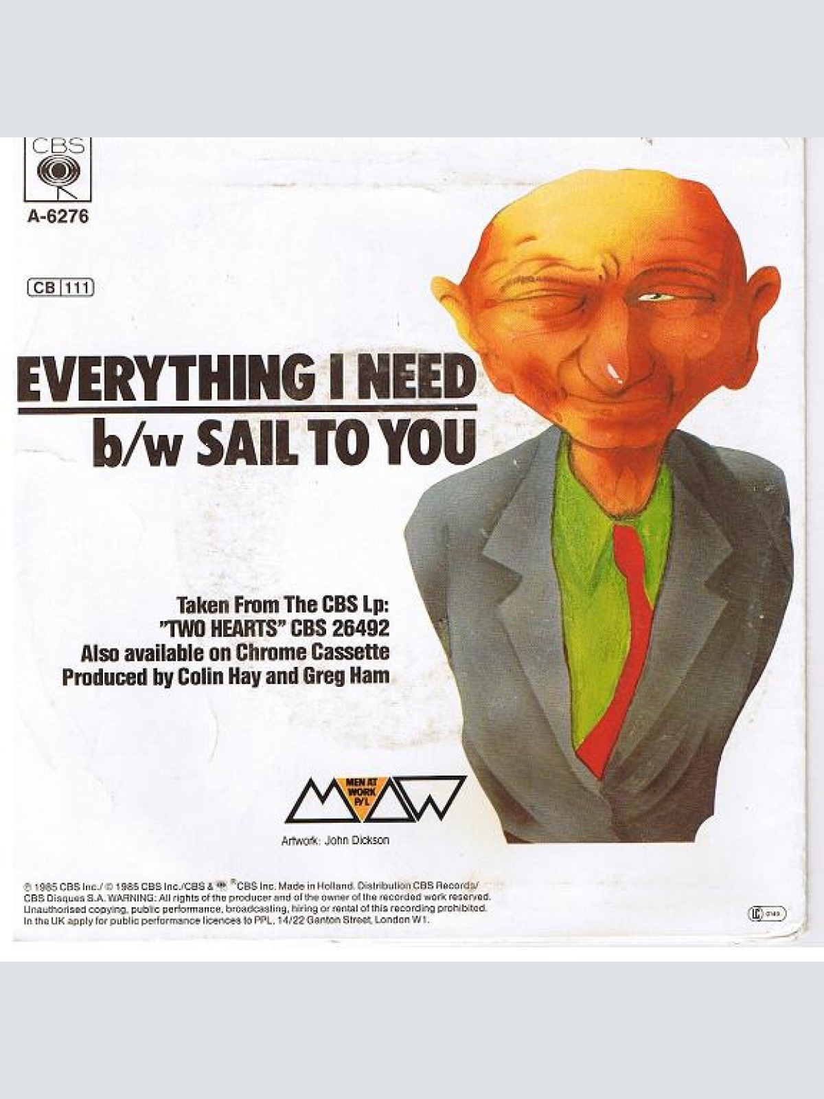 Vinyl / Men At Work - Everything I Need