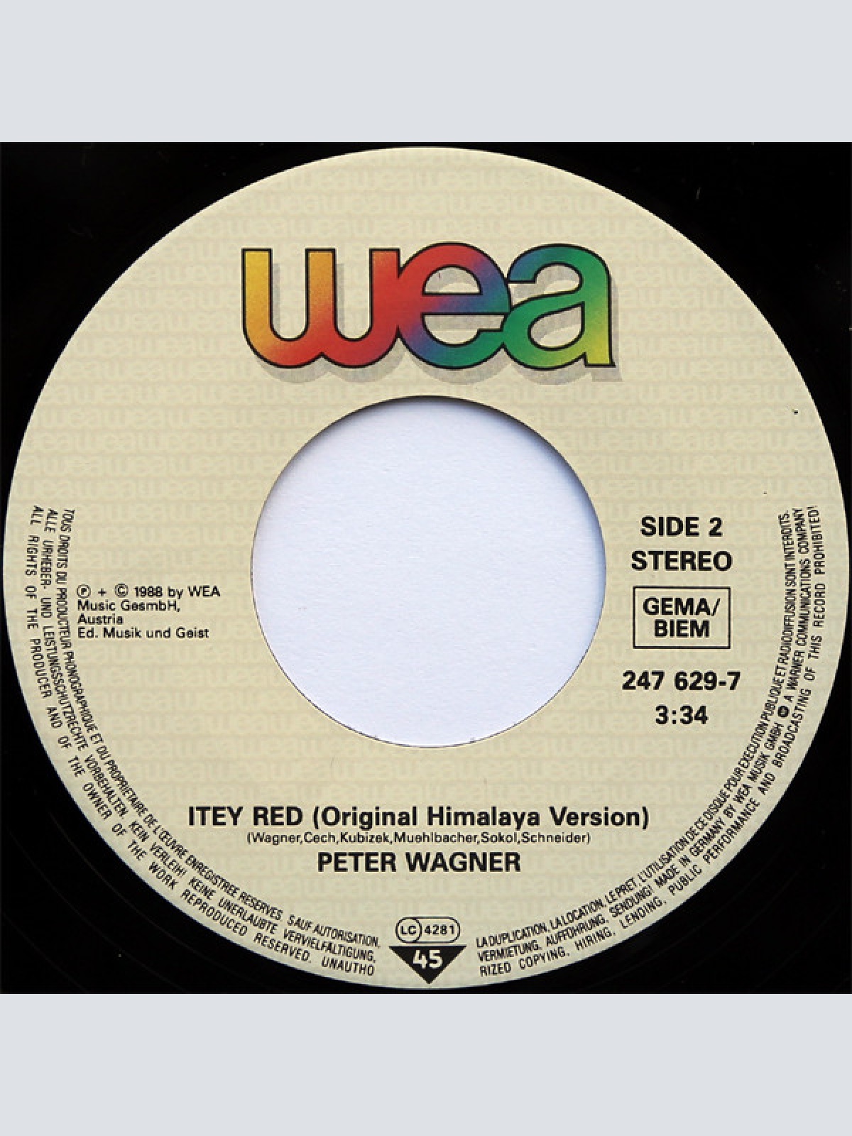 Vinyl / Peter Wagner (6) - Der Yeti / Itey Red