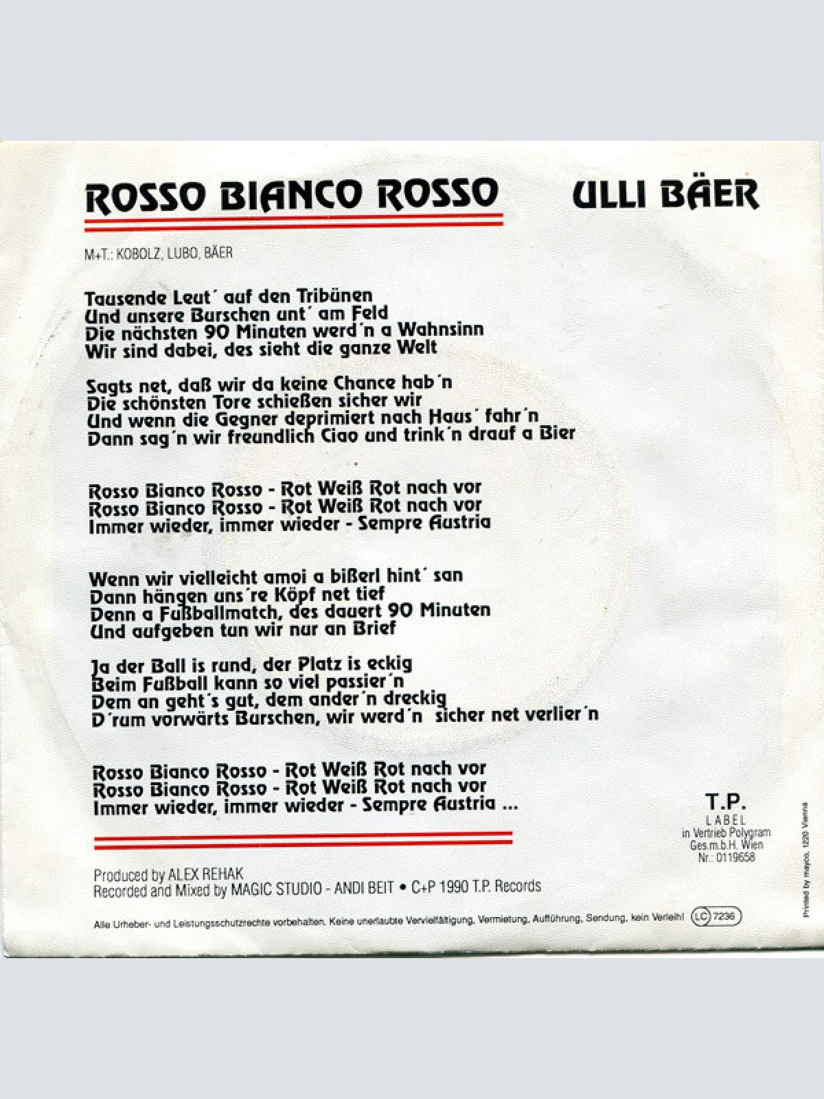 Vinyl / Ulli Bäer - Rosso Bianco Rosso