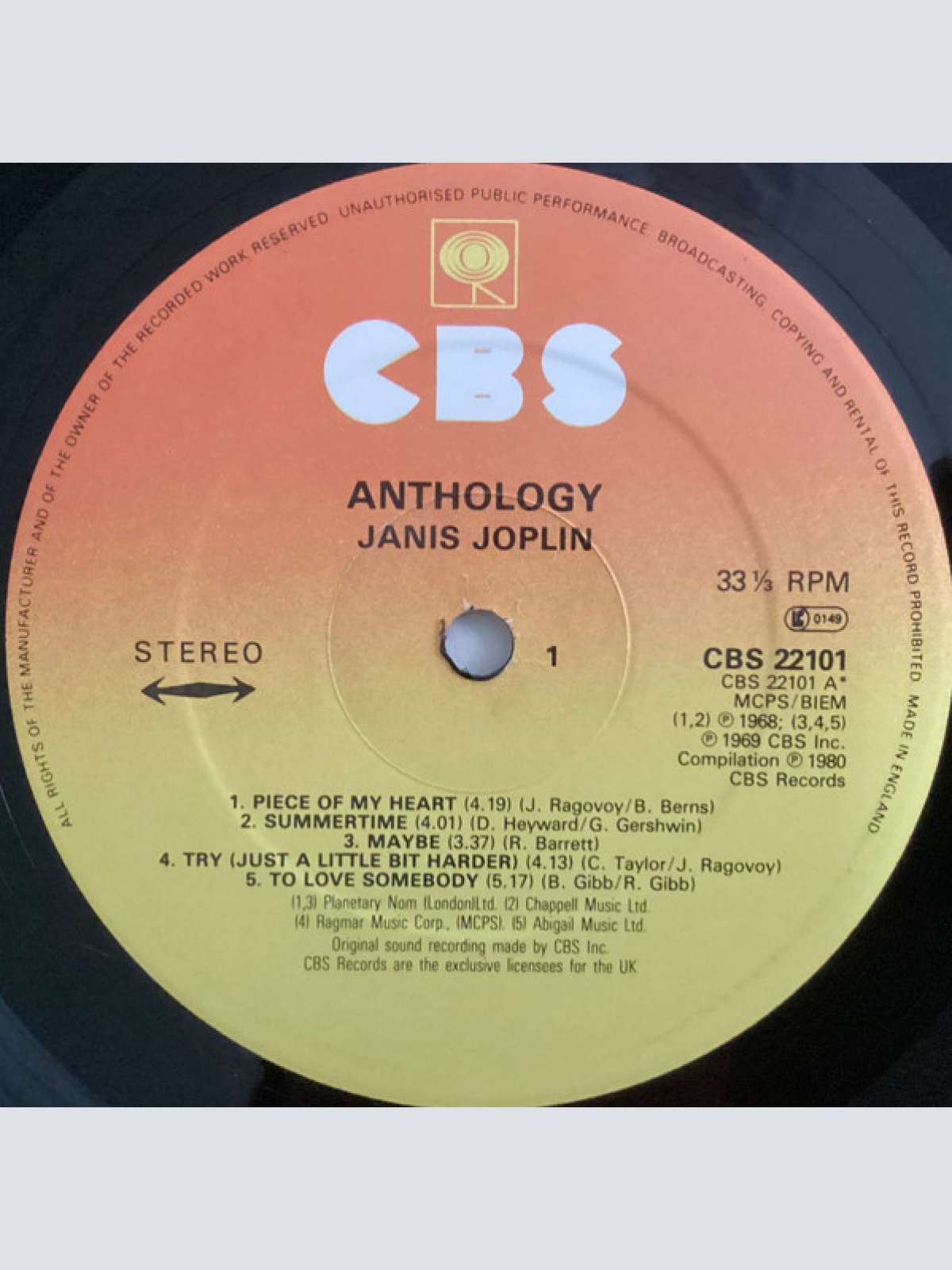 Vinyl / Janis Joplin - Anthology