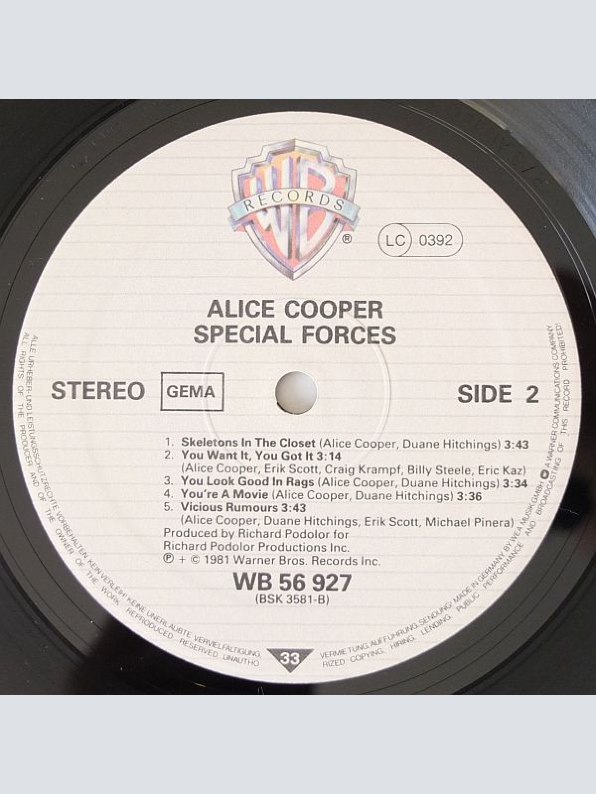 Vinyl / Alice Cooper (2) - Special Forces