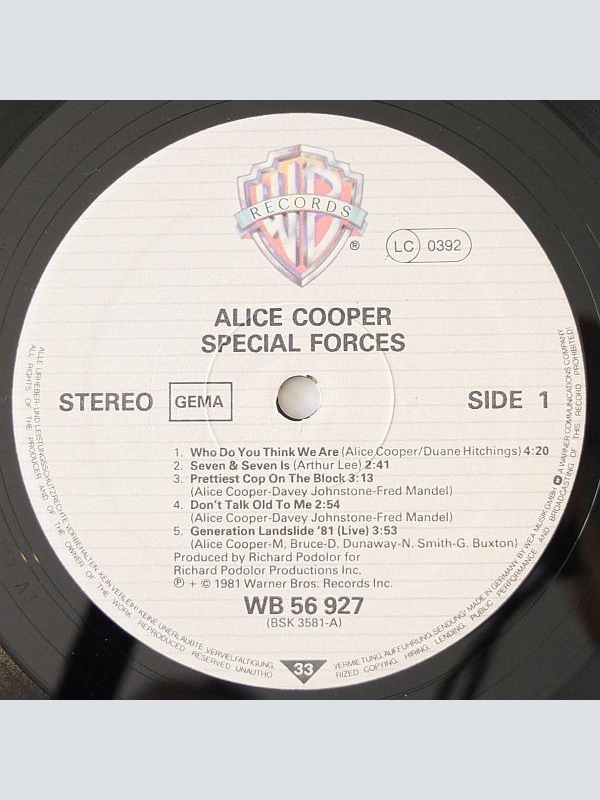 Vinyl / Alice Cooper (2) - Special Forces