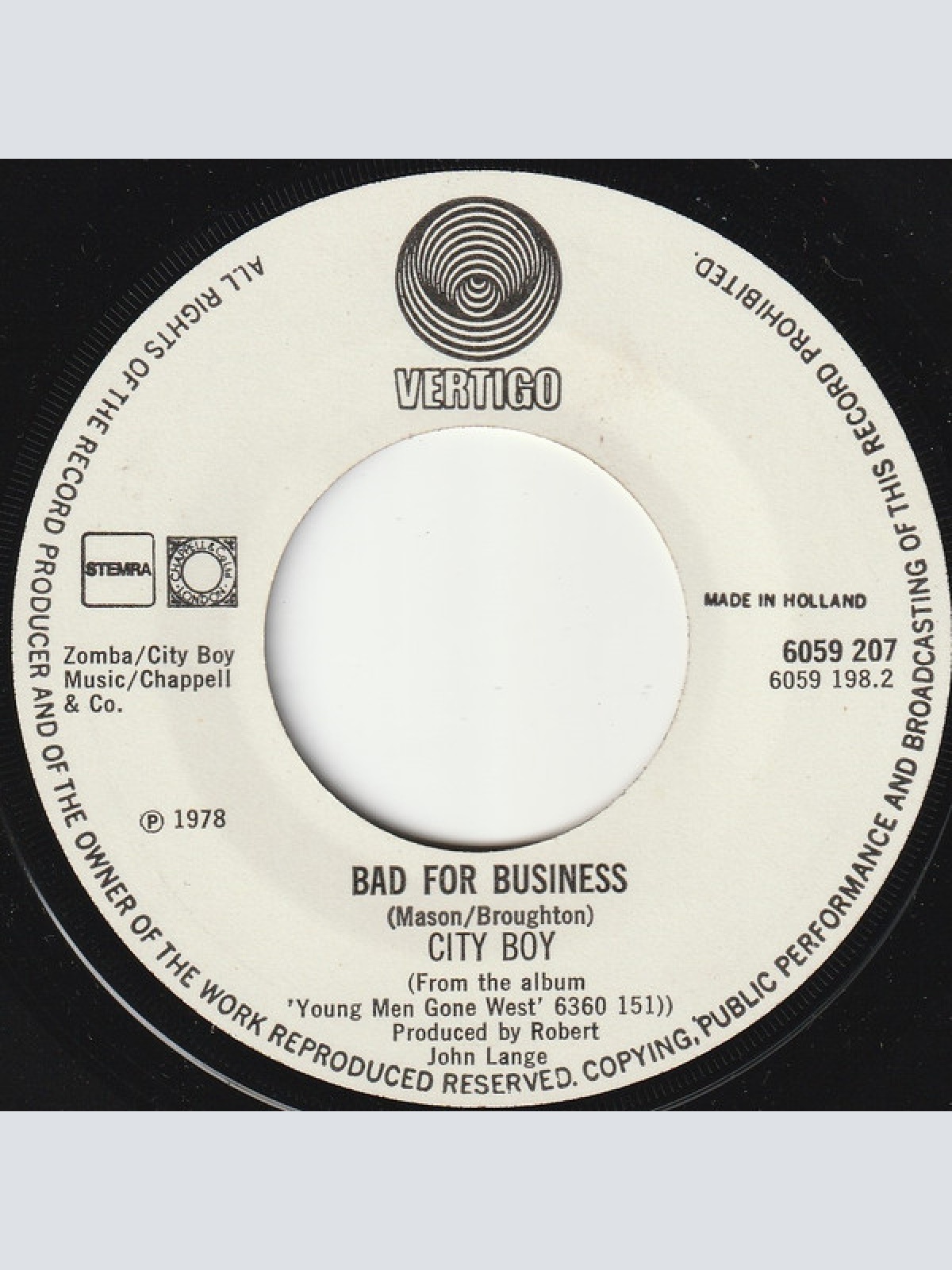 Vinyl / City Boy - 5705