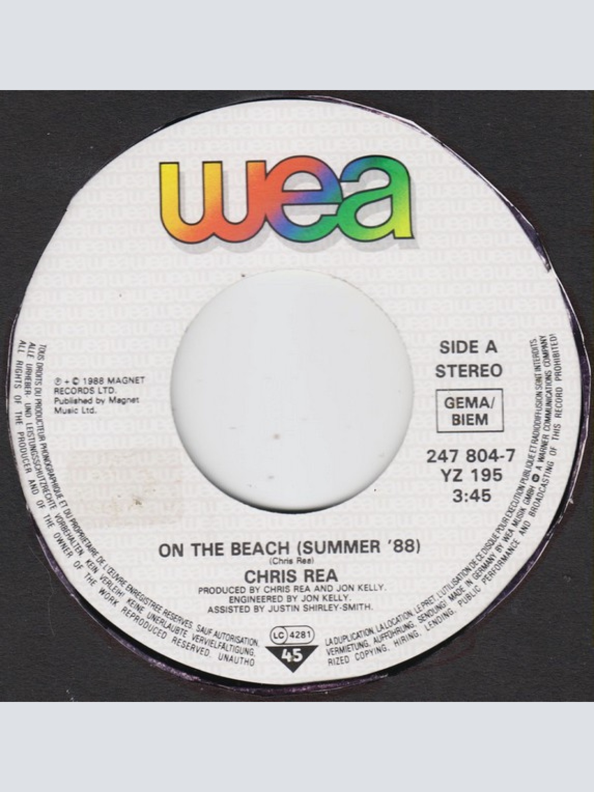 Vinyl / Chris Rea - On The Beach (Summer '88)