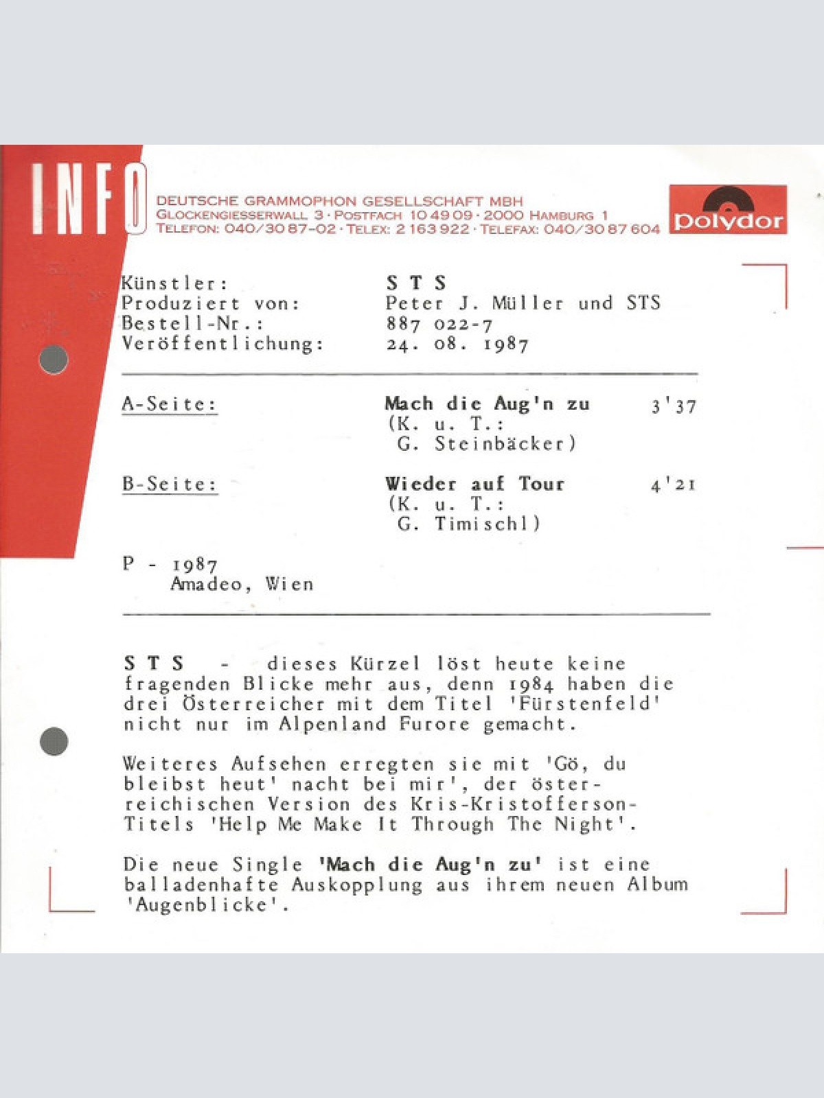 Vinyl / STS (3) - Mach Die Aug'n Zu