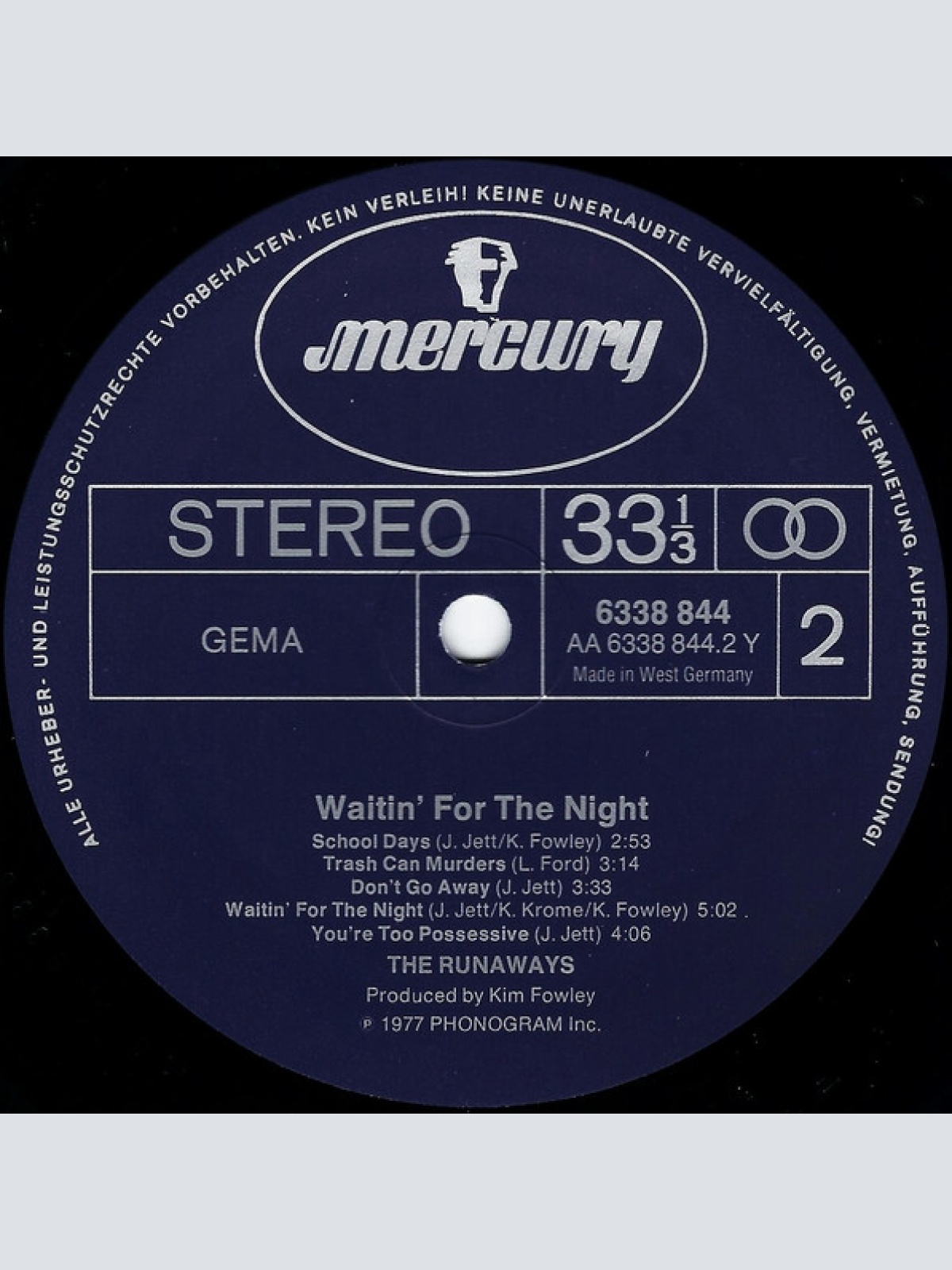 Vinyl / The Runaways - Waitin' For The Night