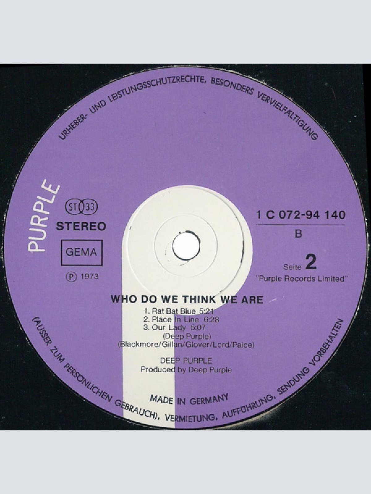 Vinyl / Deep Purple - Who Do We Think We Are