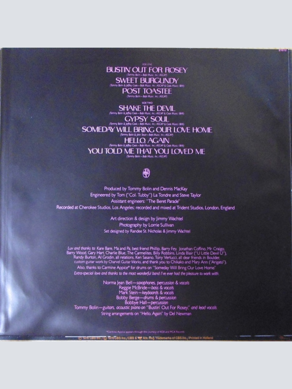 Vinyl / Tommy Bolin - Private Eyes