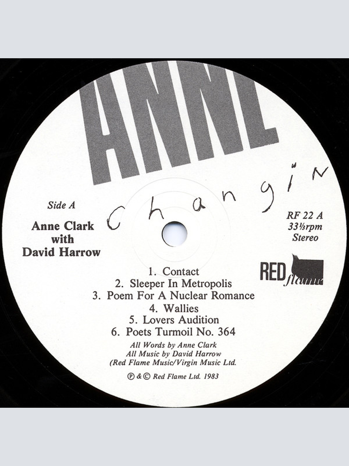 Vinyl / Anne Clark - Changing Places