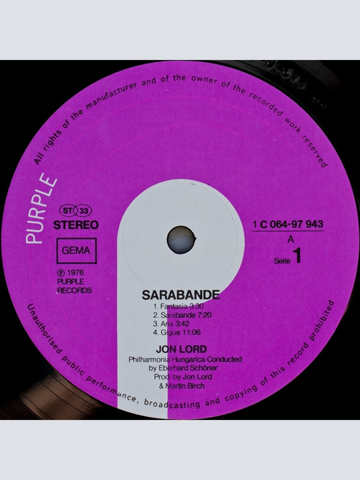 Vinyl / Jon Lord - Sarabande