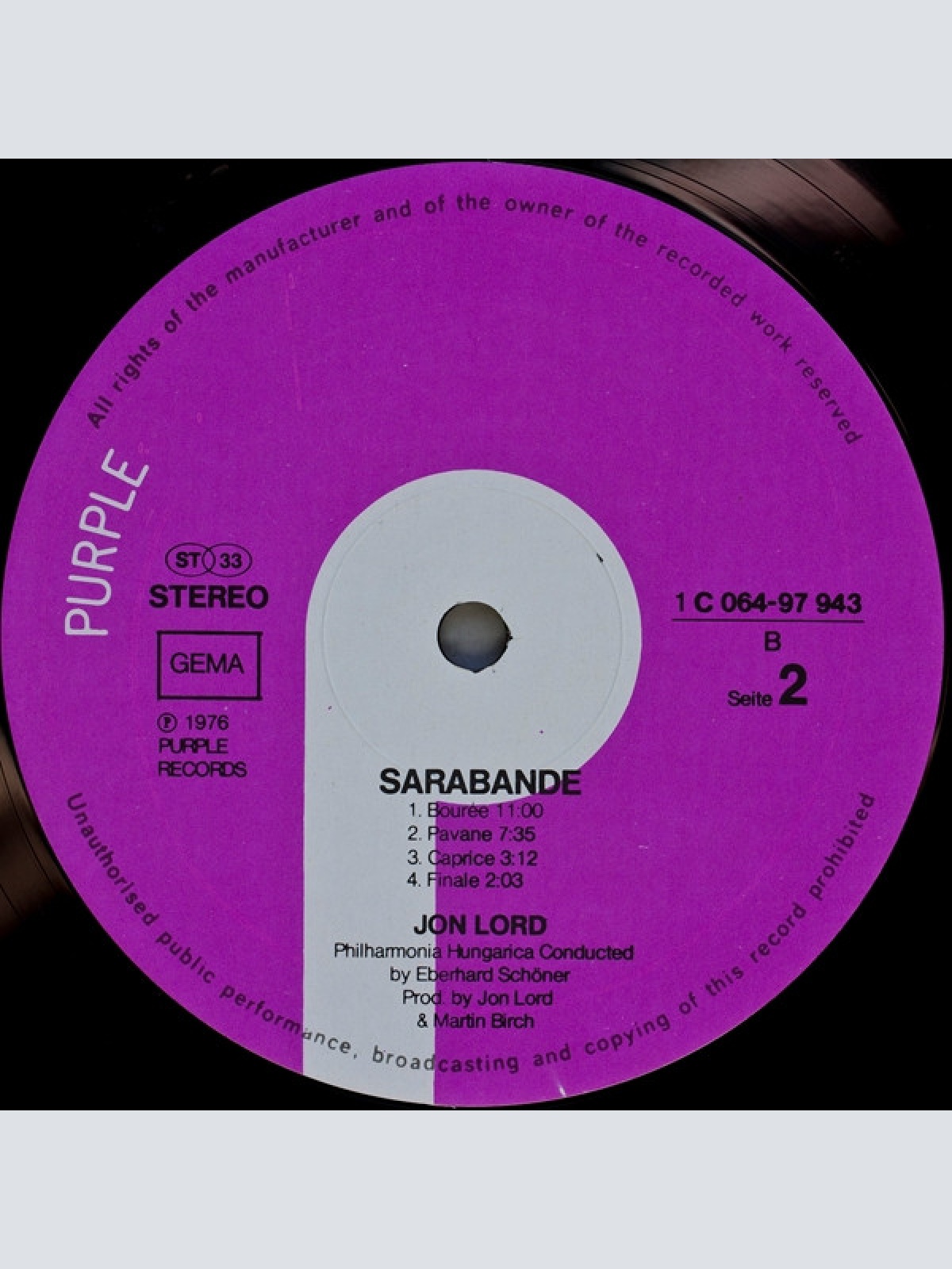Vinyl / Jon Lord - Sarabande