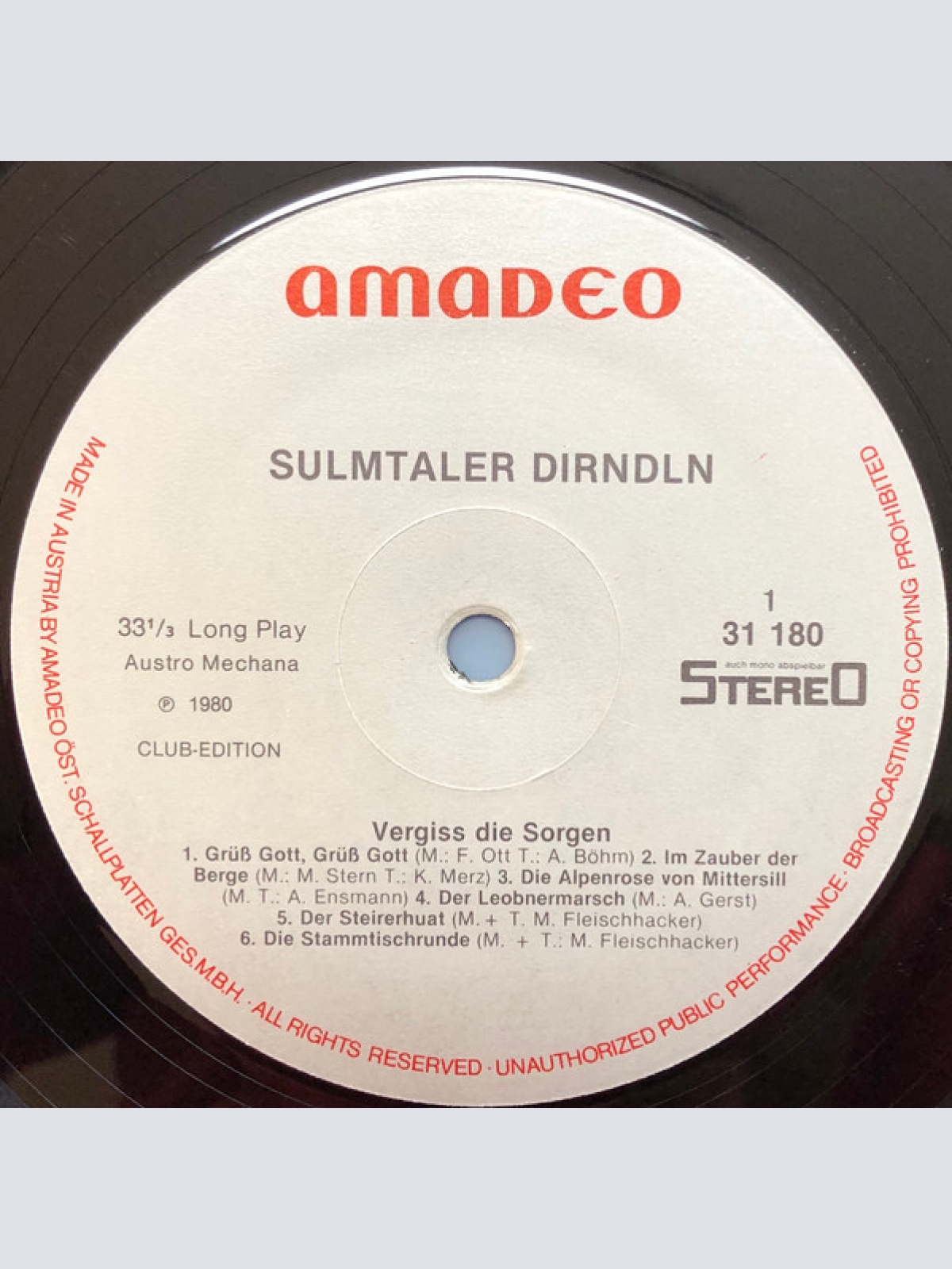 Vinyl / Sulmtaler Dirndln - Vergiss Die Sorgen