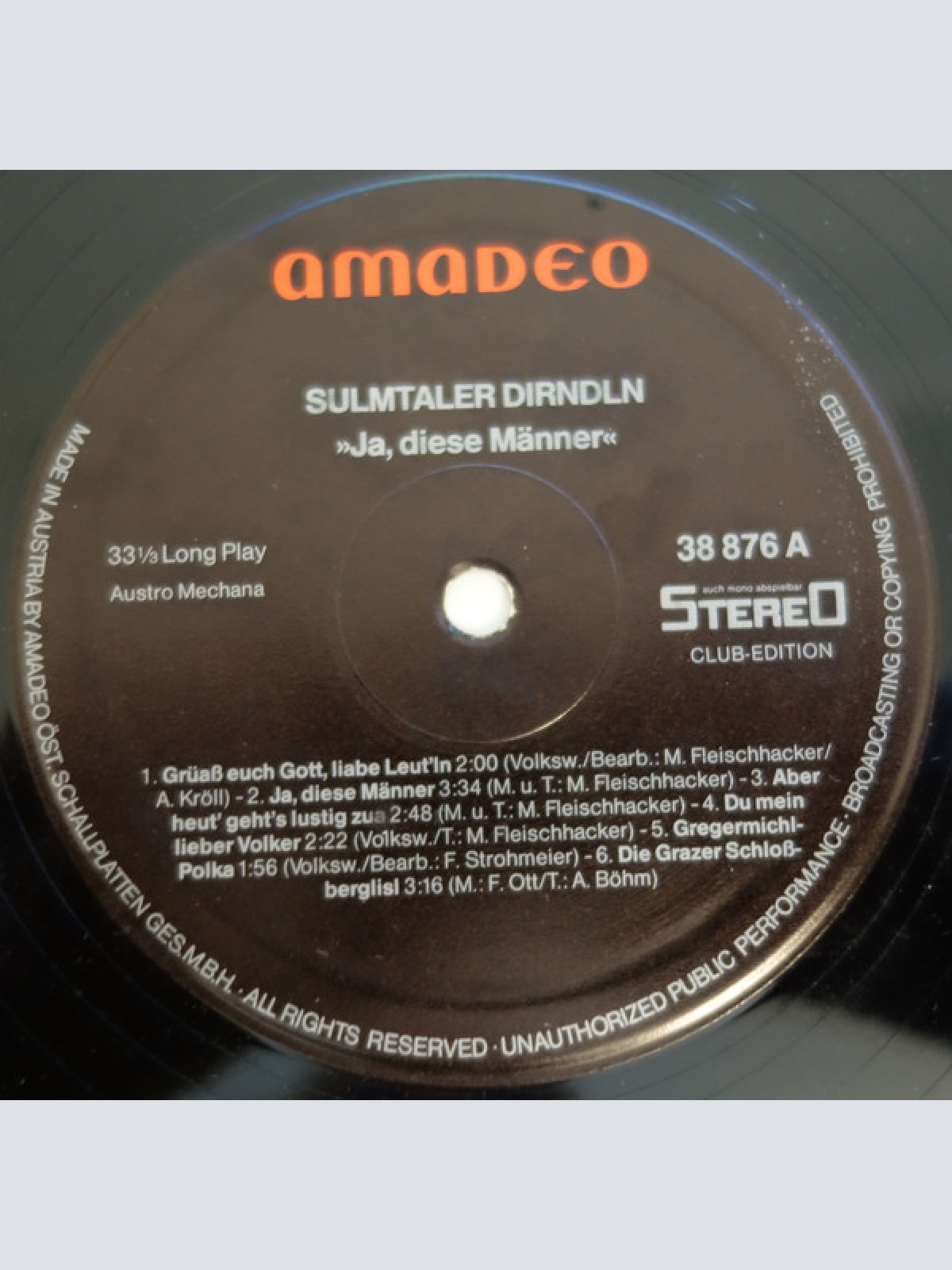 Vinyl / Sulmtaler Dirndln - Ja, Diese Männer