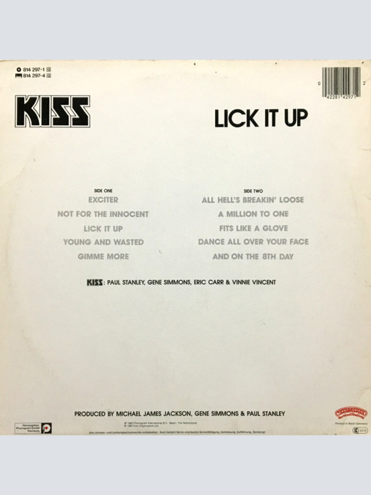 Vinyl / Kiss - Lick It Up
