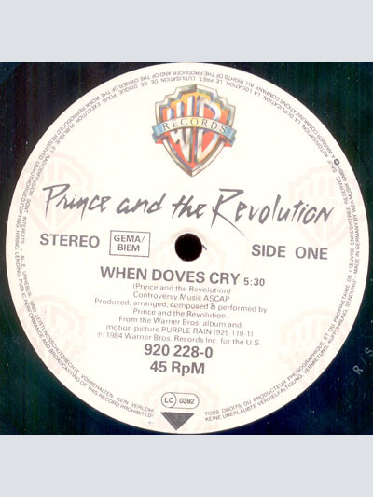 Vinyl / Prince And The Revolution - When Doves Cry
