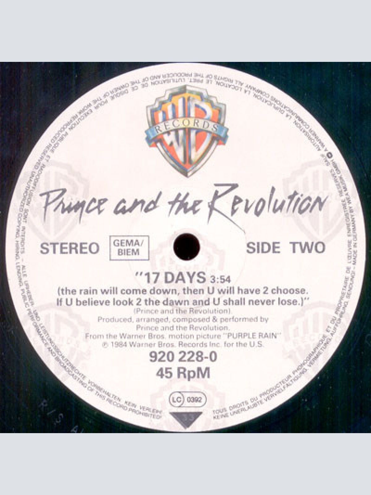Vinyl / Prince And The Revolution - When Doves Cry