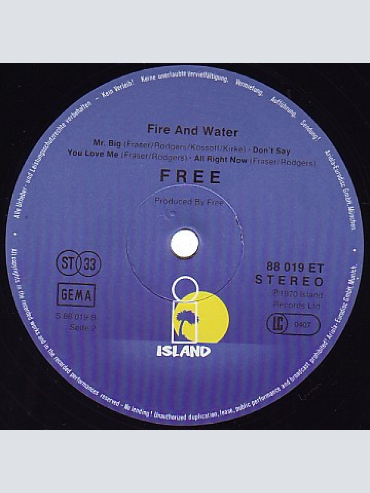 Vinyl / Free - Fire And Water