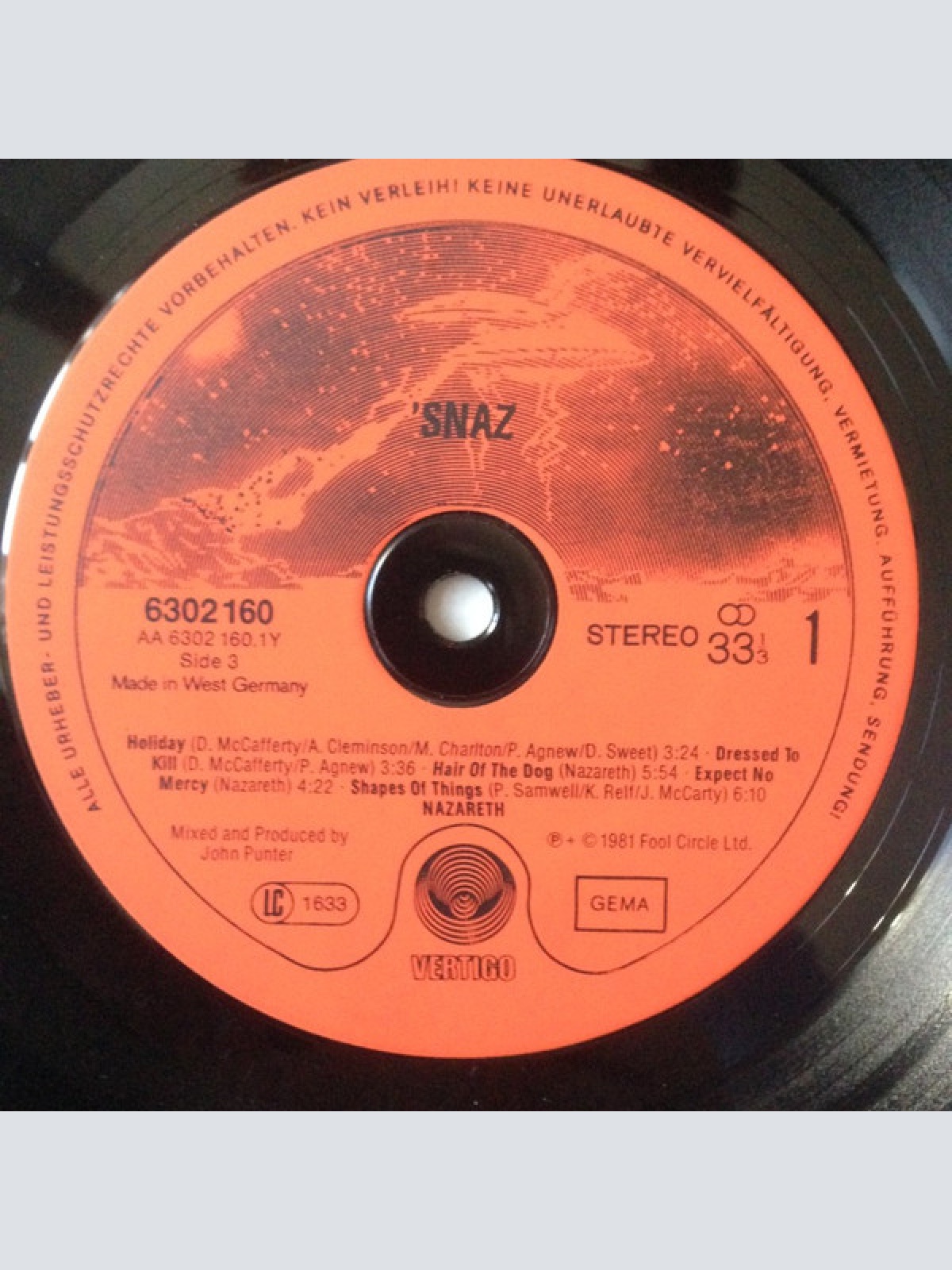 Vinyl / Nazareth (2) - 'Snaz