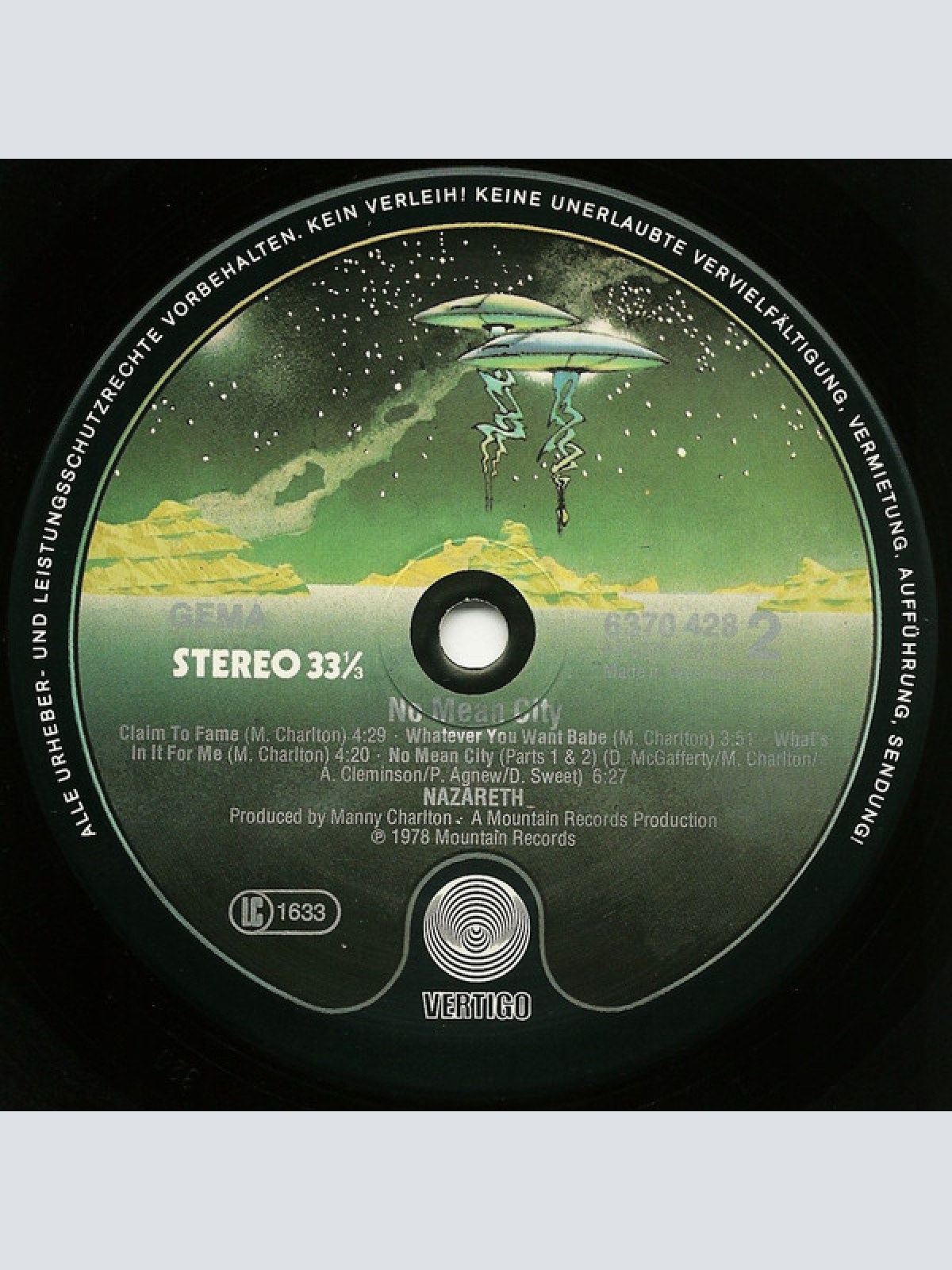 Vinyl / Nazareth (2) - No Mean City