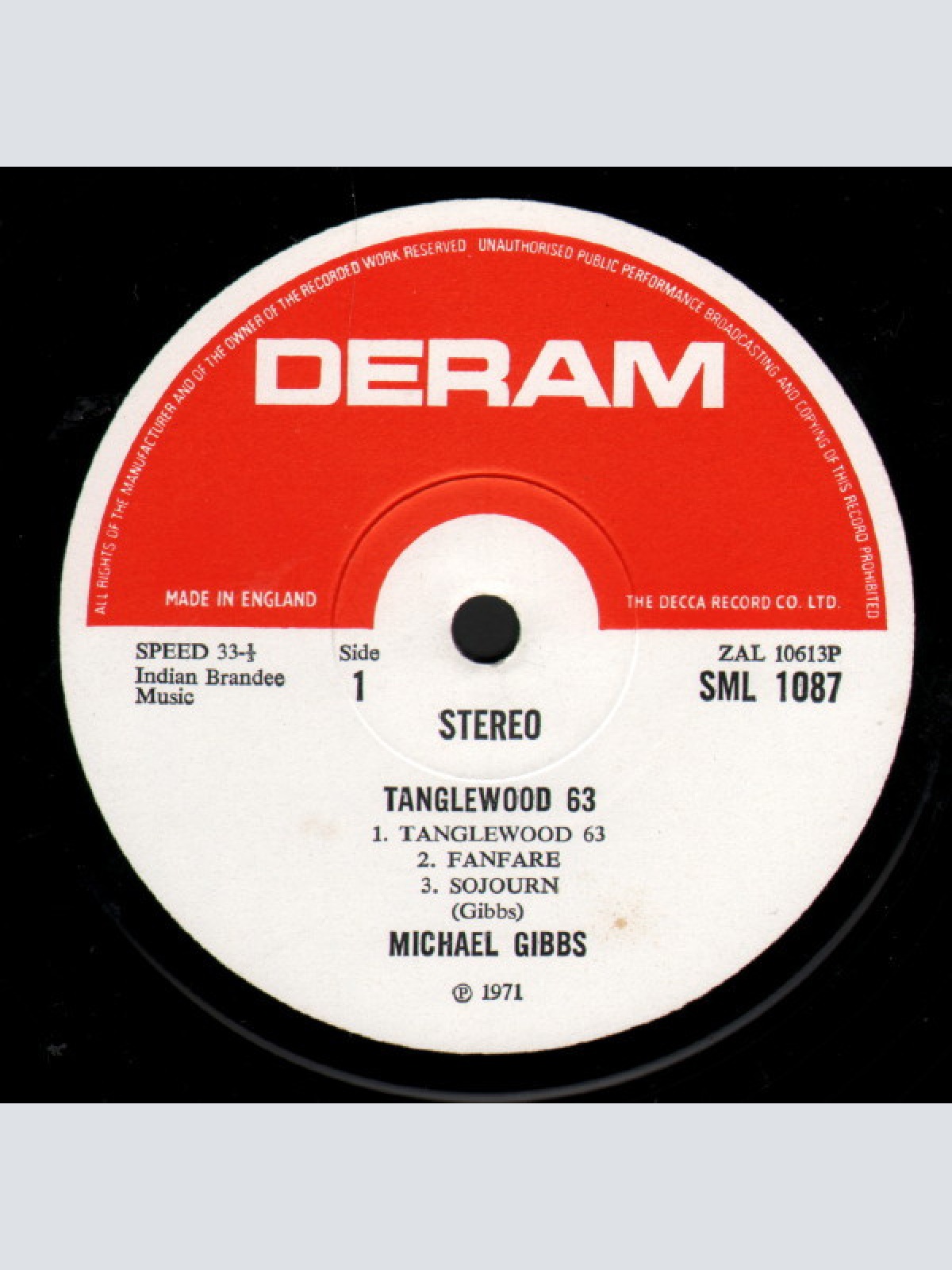 Vinyl / Michael Gibbs - Tanglewood 63