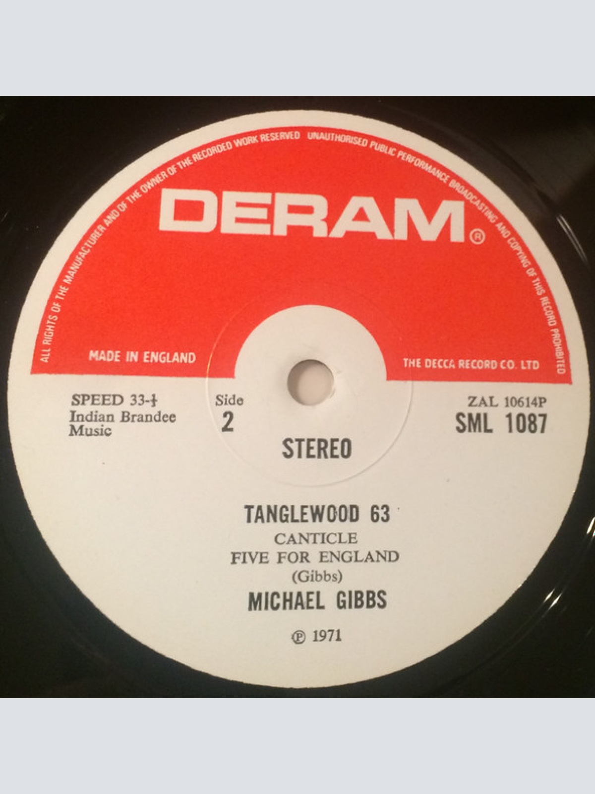 Vinyl / Michael Gibbs - Tanglewood 63