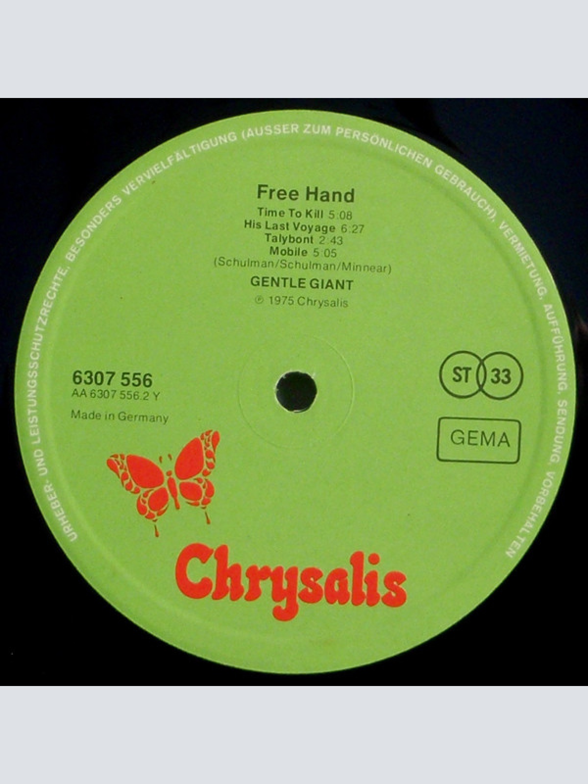 Vinyl / Gentle Giant - Free Hand