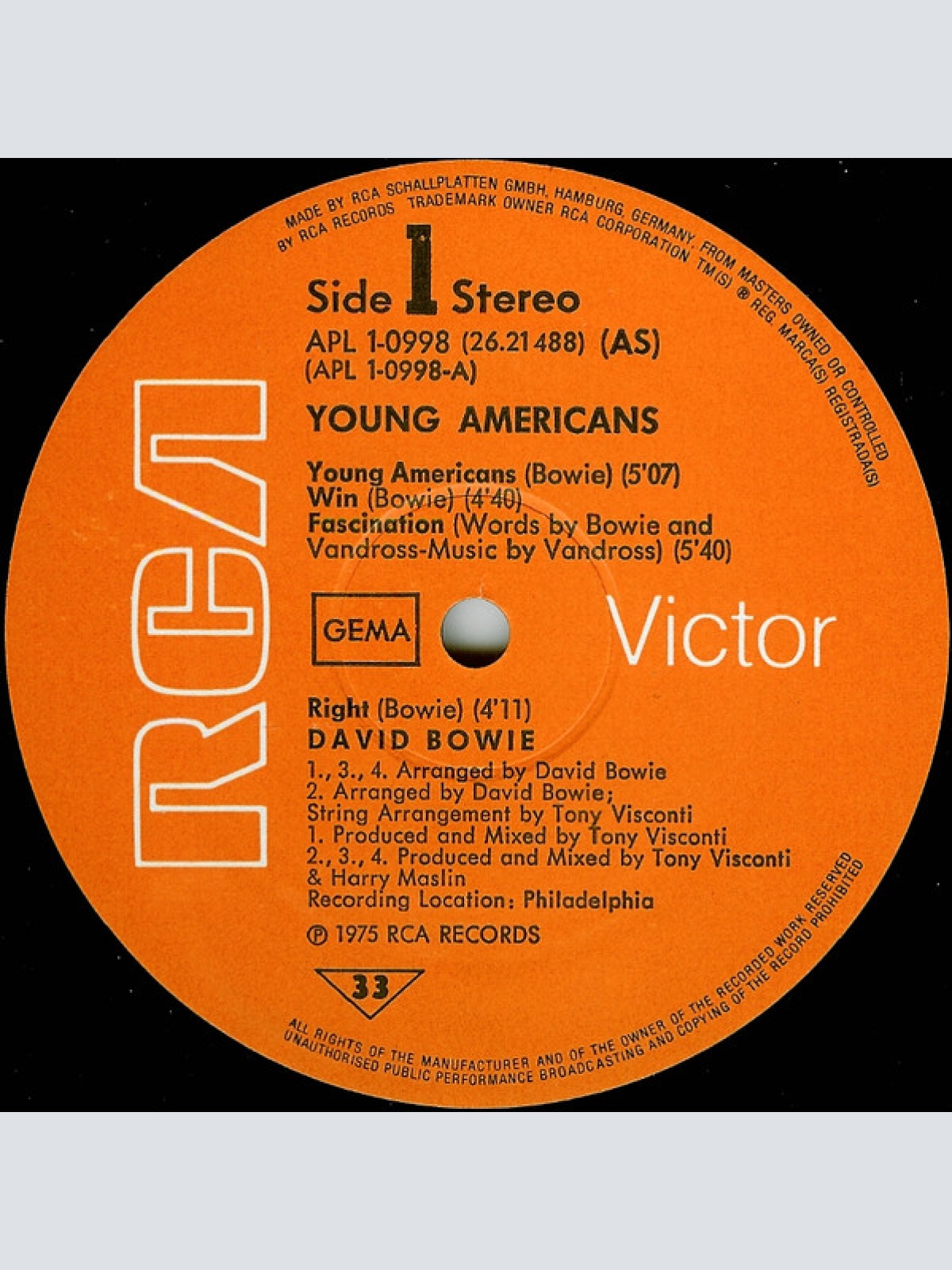 Vinyl / David Bowie - Young Americans