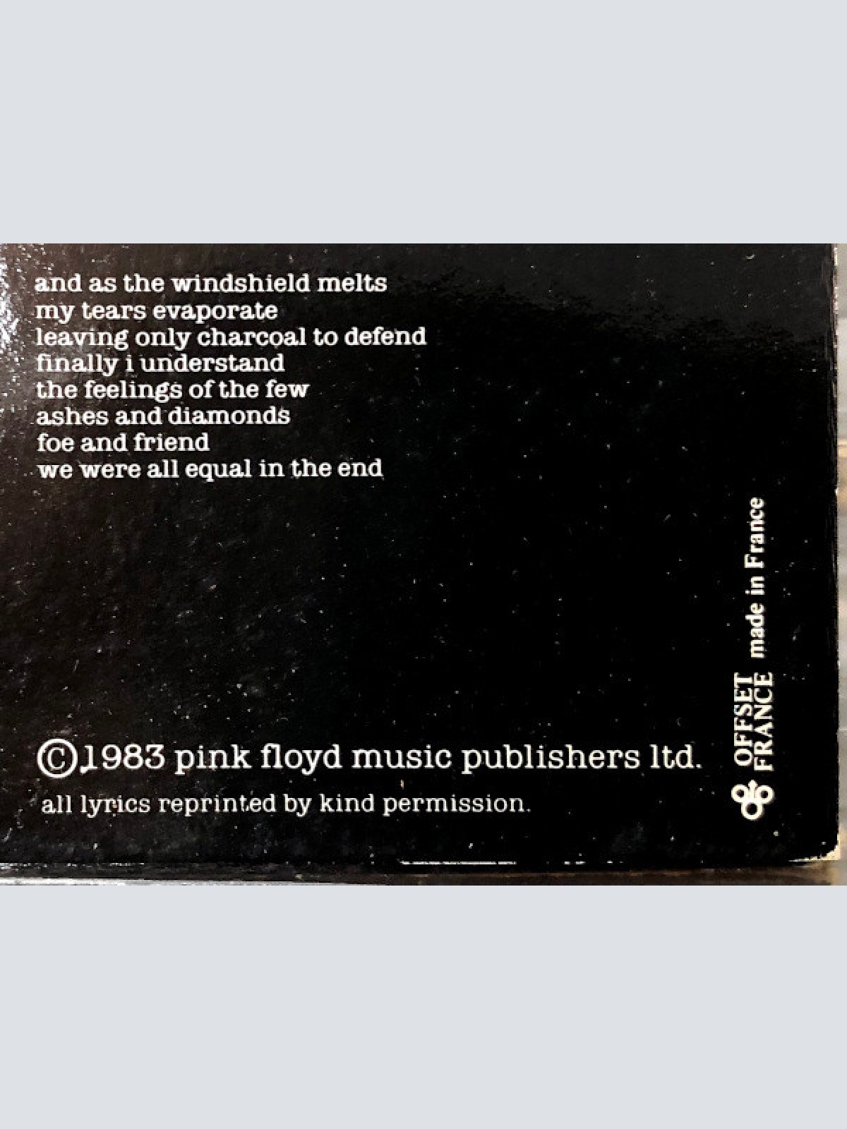 Vinyl / Pink Floyd - The Final Cut