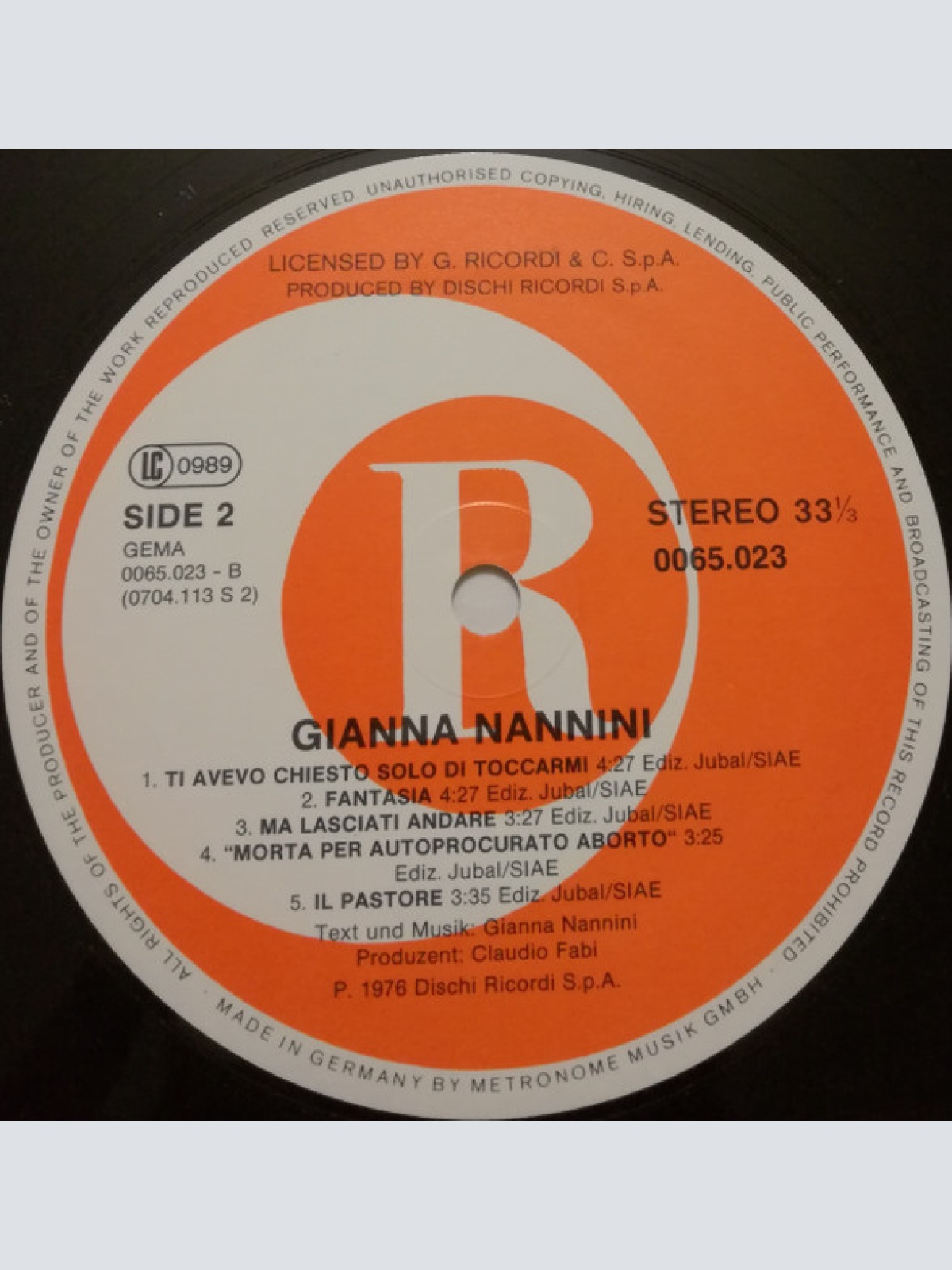 Vinyl / Gianna Nannini - Gianna Nannini