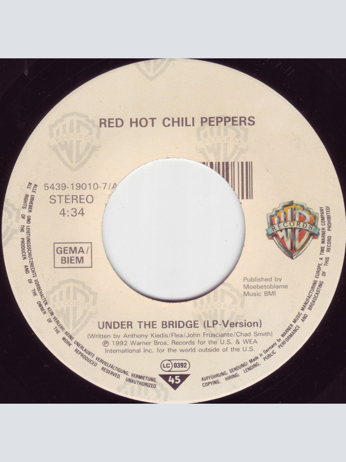 Vinyl / Red Hot Chili Peppers - Under The Bridge