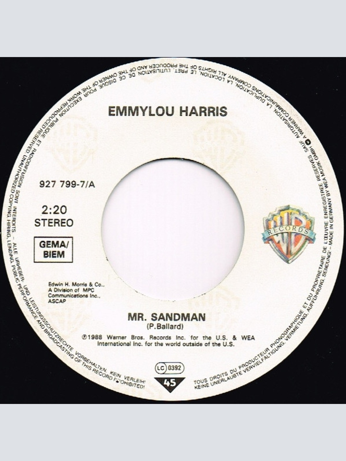 Vinyl / Emmylou Harris - Mr. Sandman