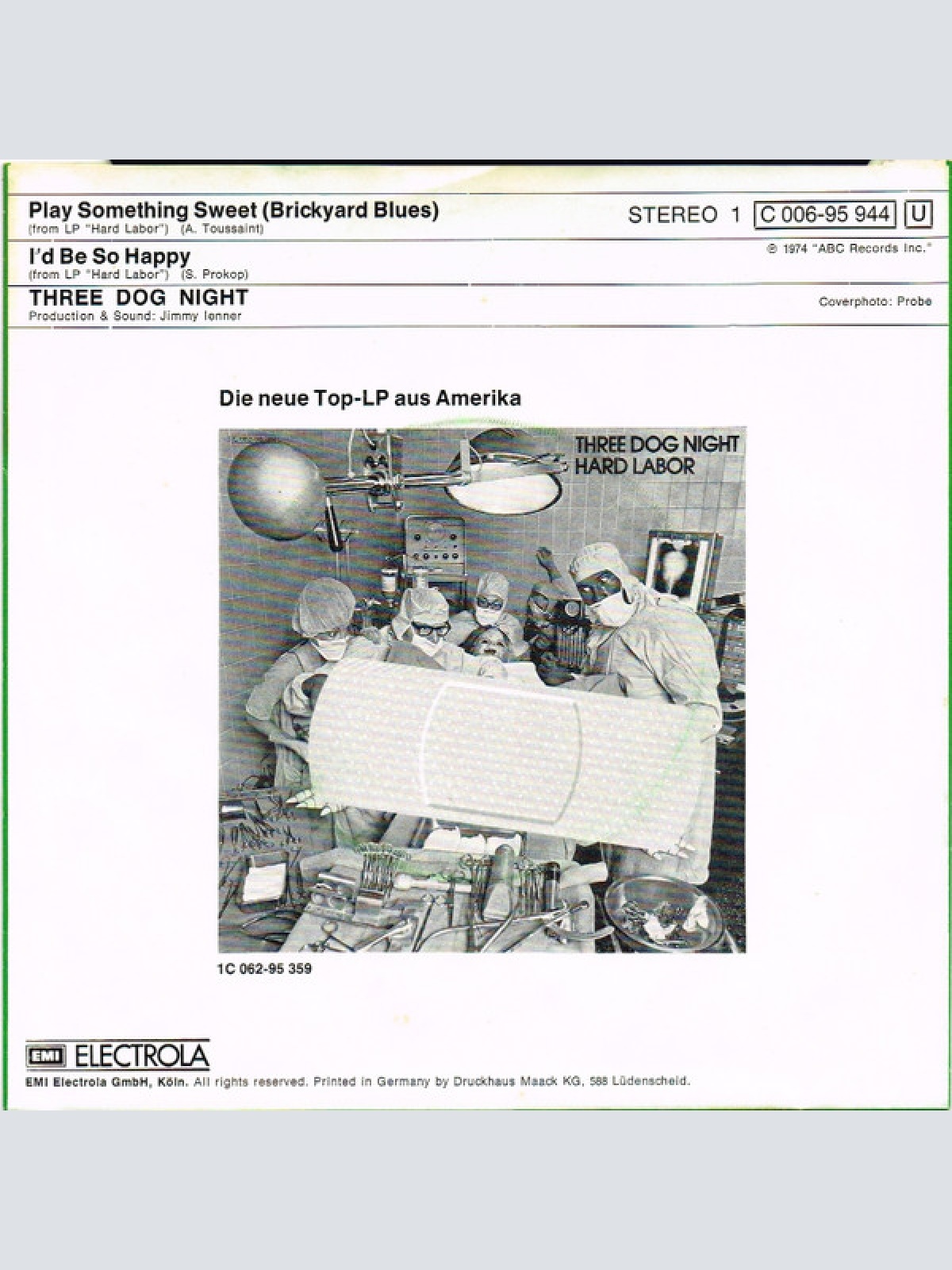 Vinyl / Three Dog Night - Play Something Sweet (Brickyard Blues)