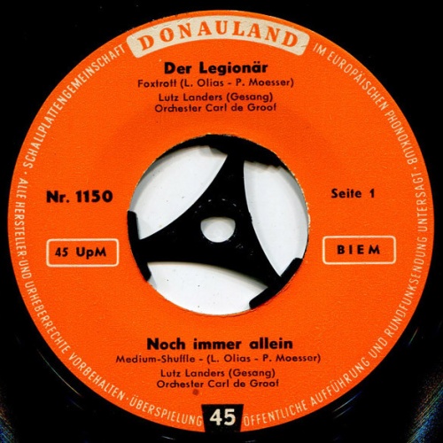 Vinyl / Lutz Landers / Hanna Koré Und  Peter Heinz Kersten - Der Legionär / Noch Immer Allein / Himmelblaue Serenade / Mario