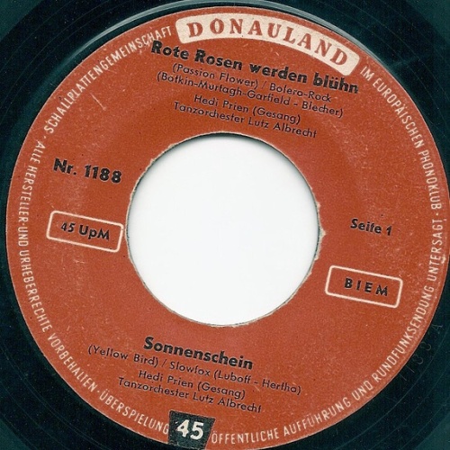 Vinyl / Hedi Prien*, Susanne Adorjan, Thomas Mirko - Rote Rosen Werden Blühn / Sonnenschein / Honey Baby / Rio De Janeiro