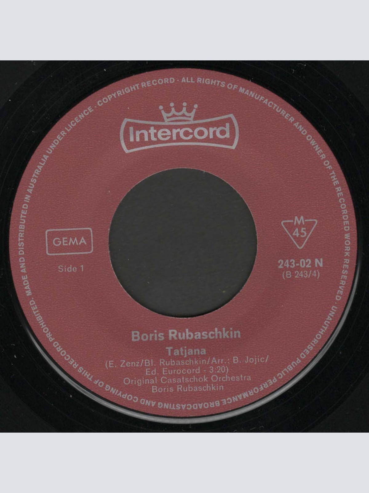 Vinyl / Boris Rubaschkin - Tatjana
