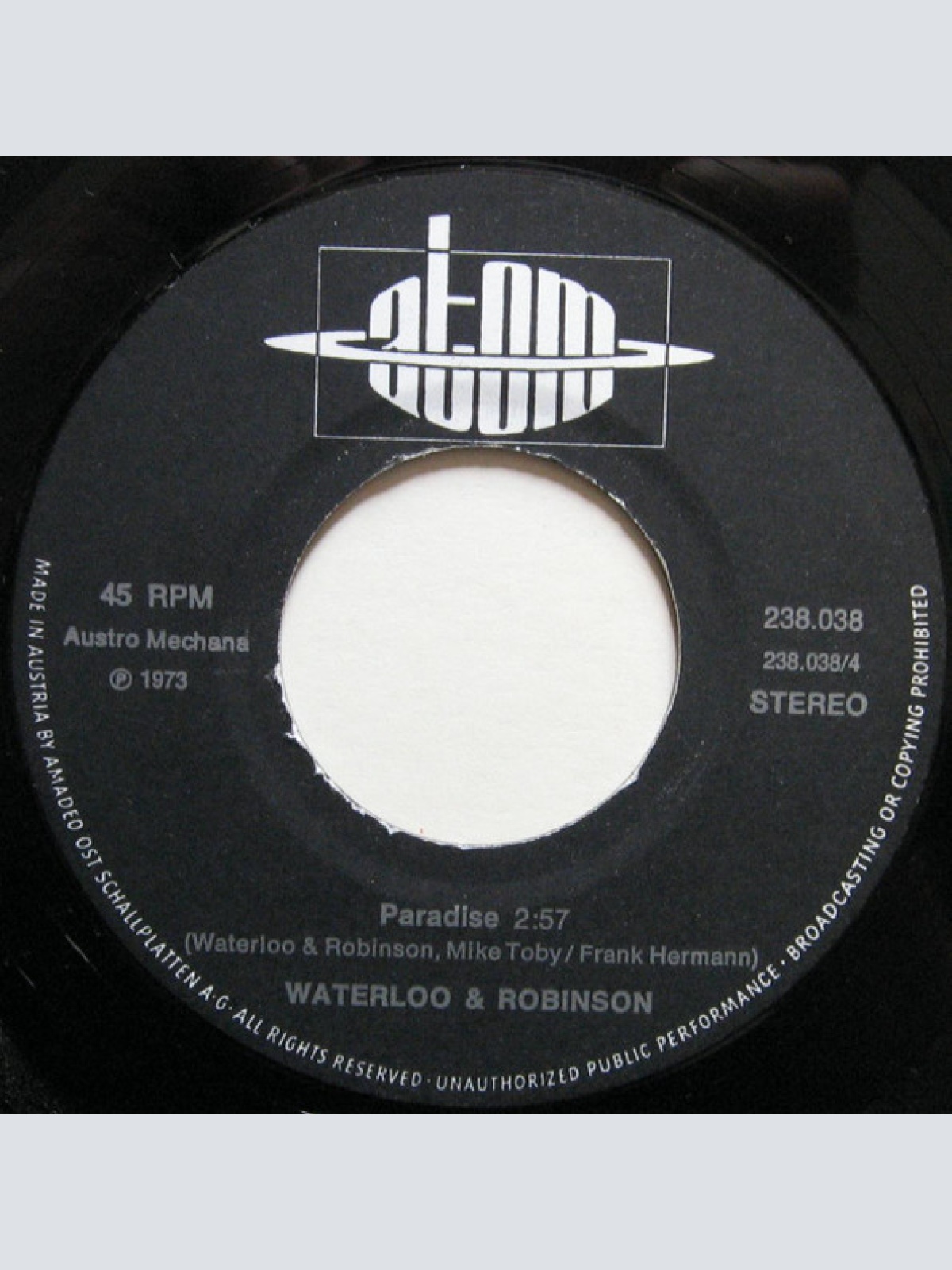 Vinyl / Waterloo & Robinson - Sailor / Paradise